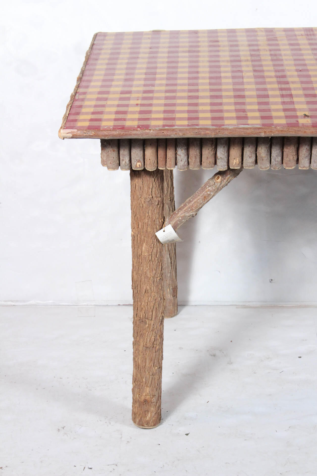 Gingham Topped Country Dining Table