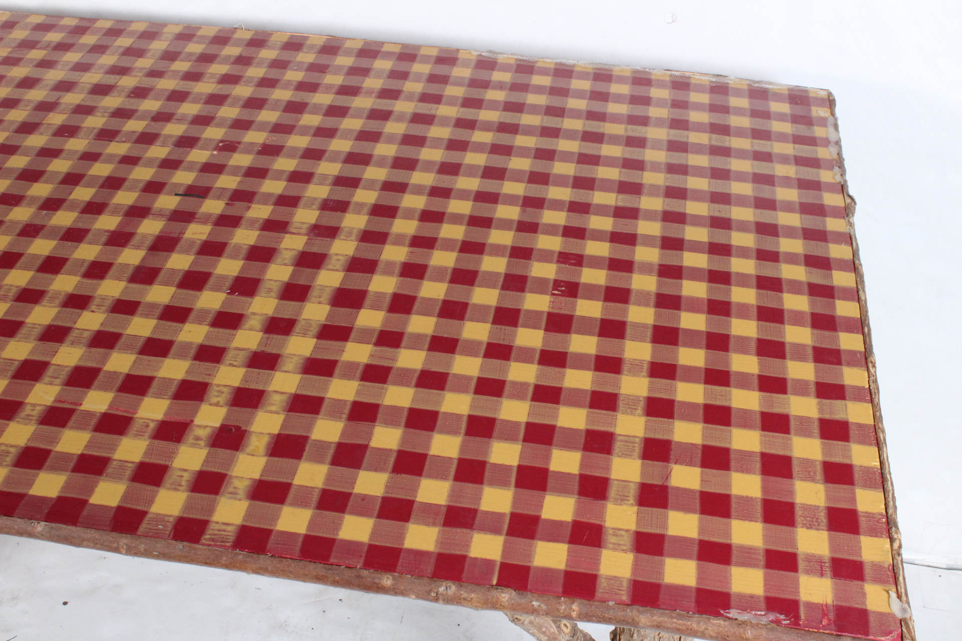 Gingham Topped Country Dining Table