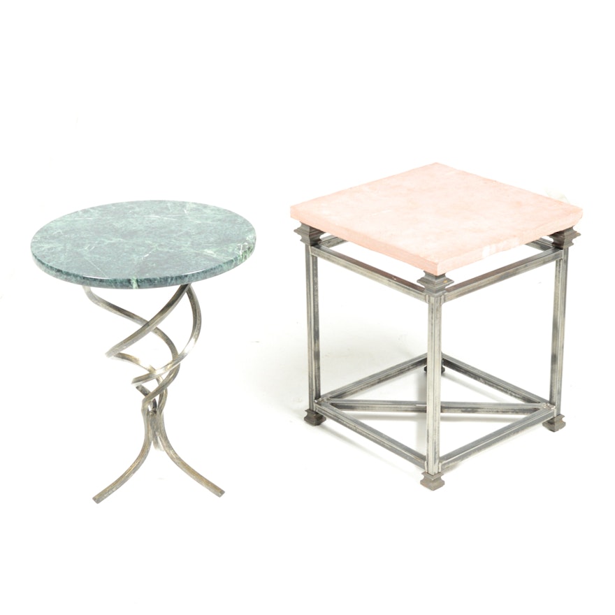 Steel and Stone Accent Tables