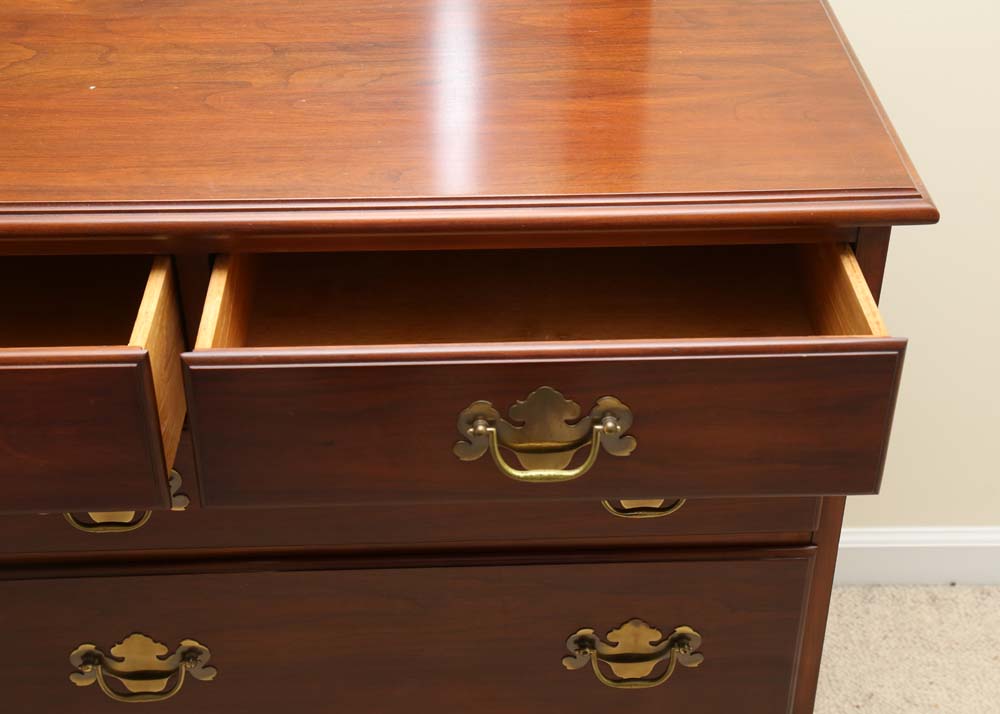 Virginia Galleries Double Dresser with Mirror by Henkel-Harris