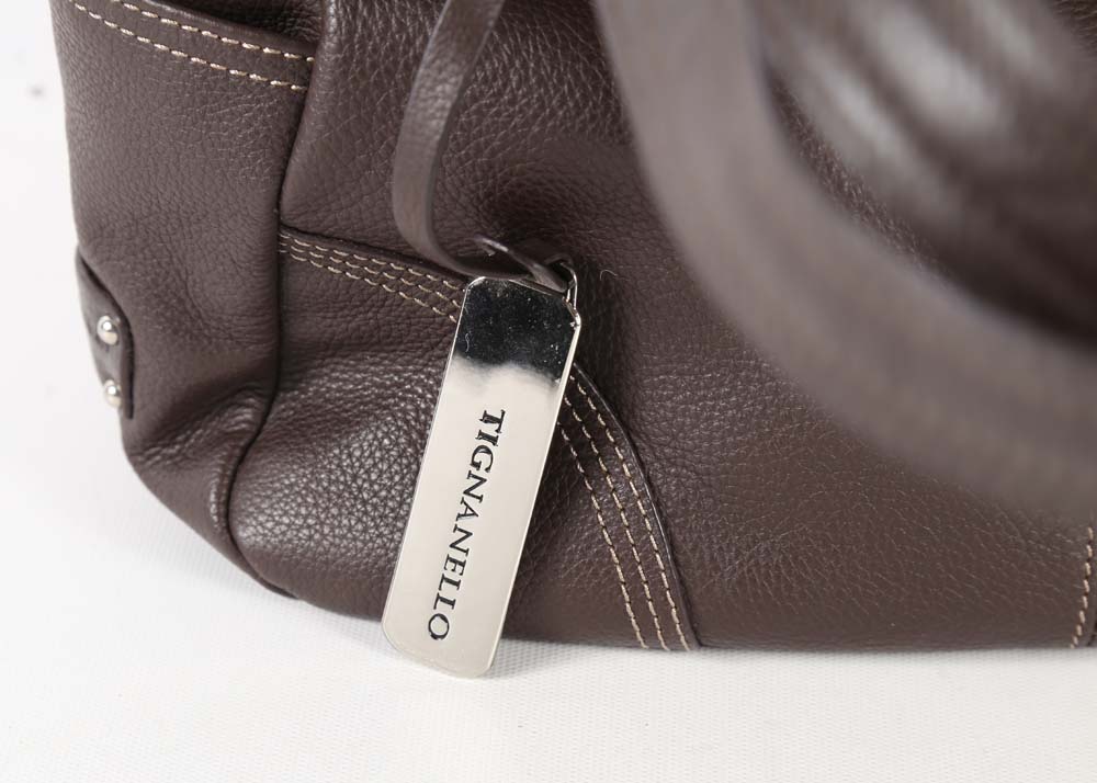 Three Tignanello Pebbled Leather Handbags