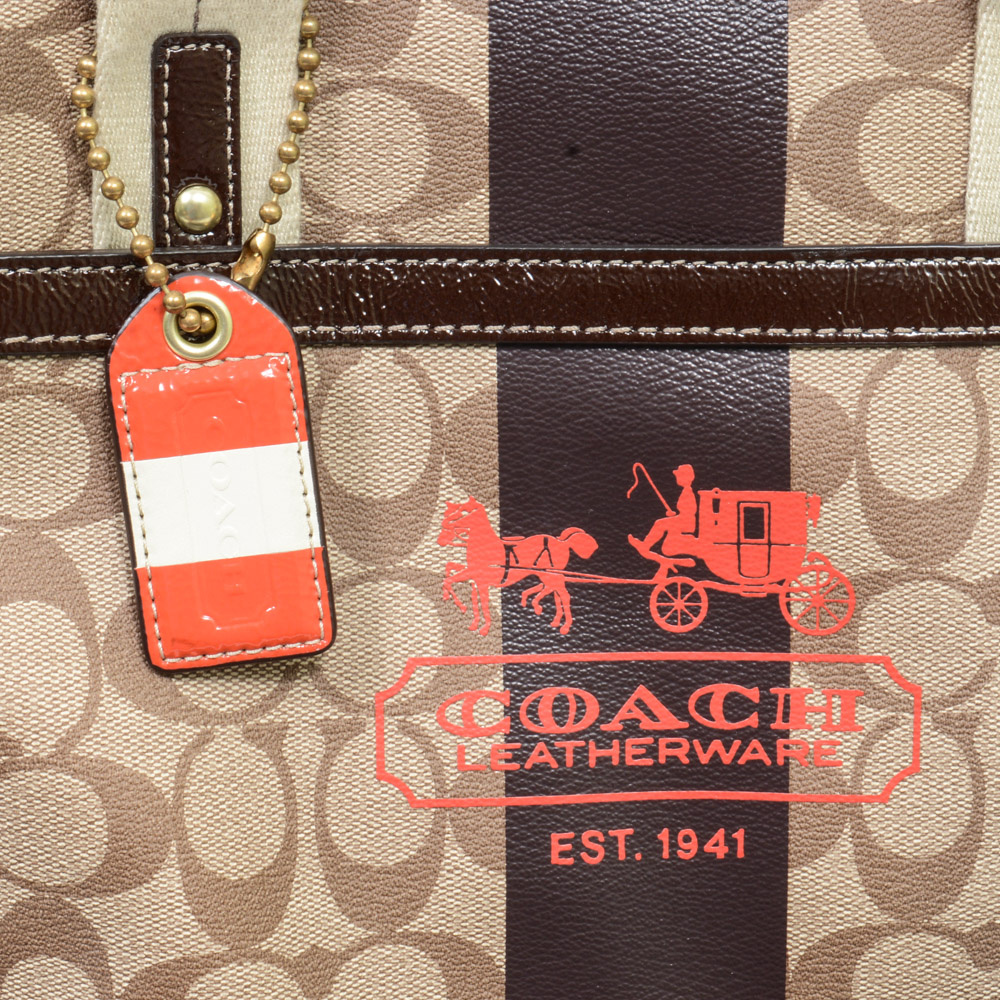 Coach Heritage Signature Stripe Tote