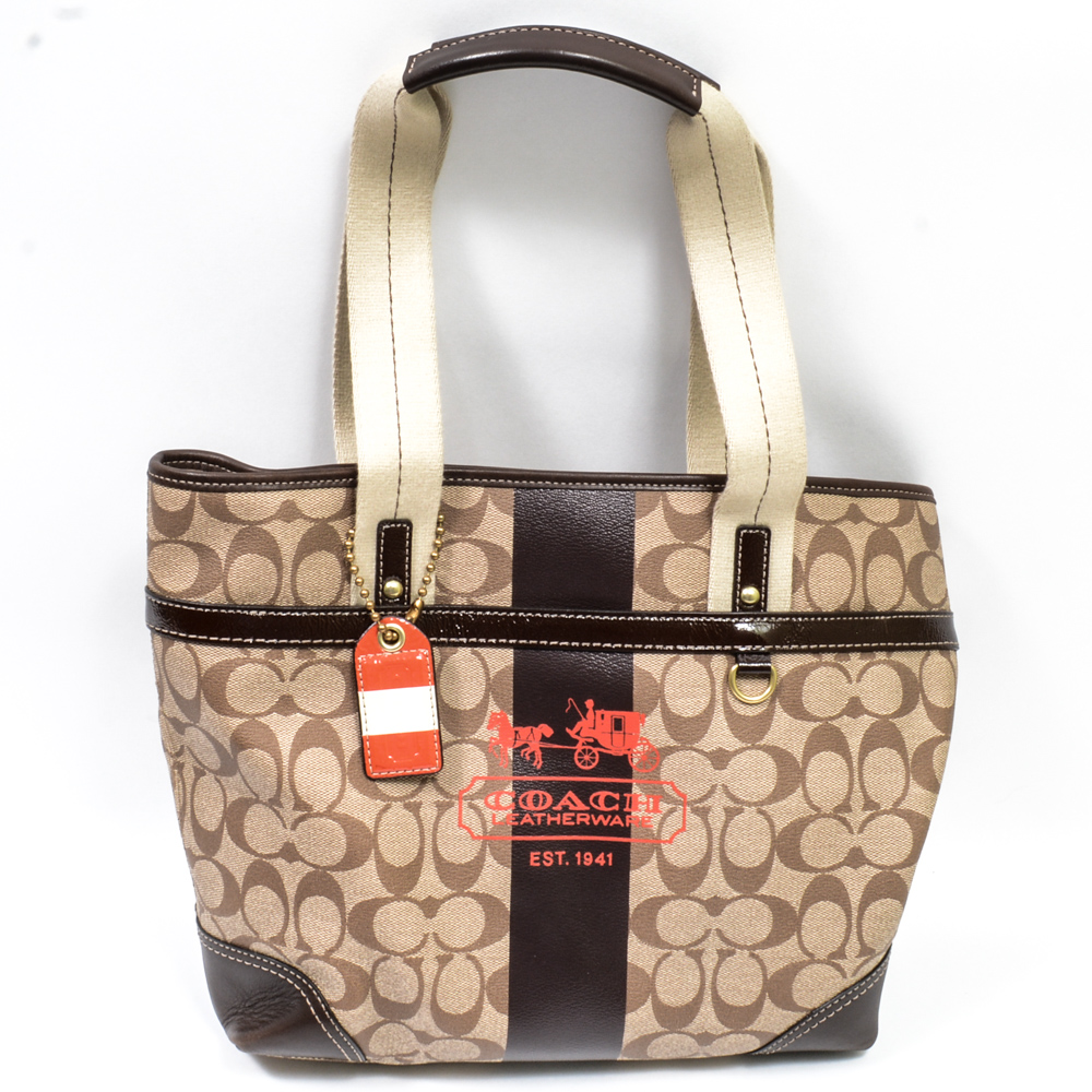 Coach Heritage Signature Stripe Tote