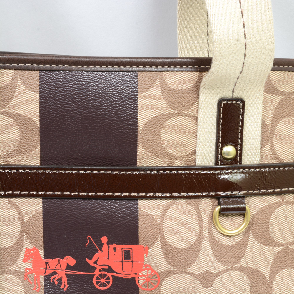 Coach Heritage Signature Stripe Tote