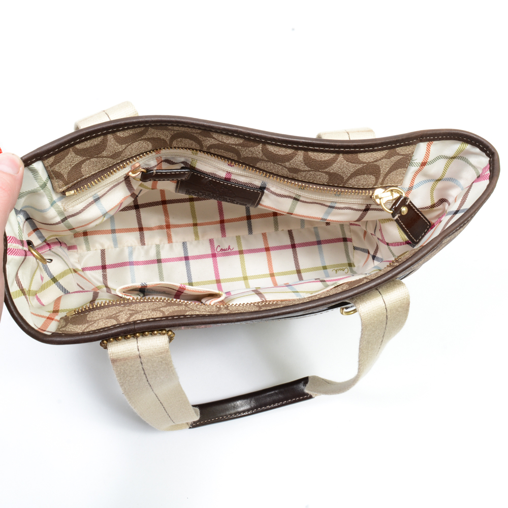 Coach Heritage Signature Stripe Tote