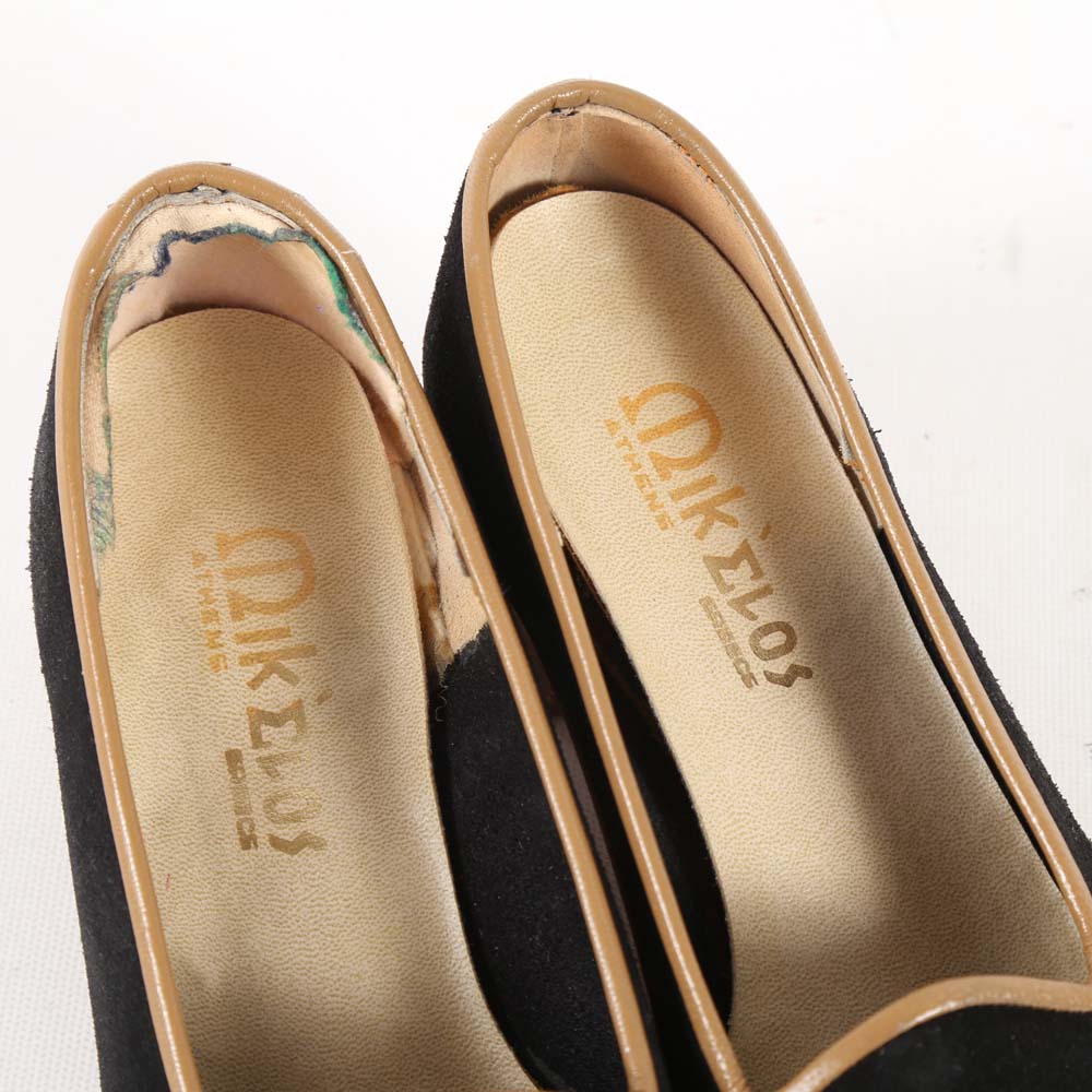 Vintage Mikelos of Athens Black Suede Leather Pumps