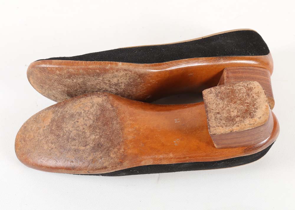 Vintage Mikelos of Athens Black Suede Leather Pumps