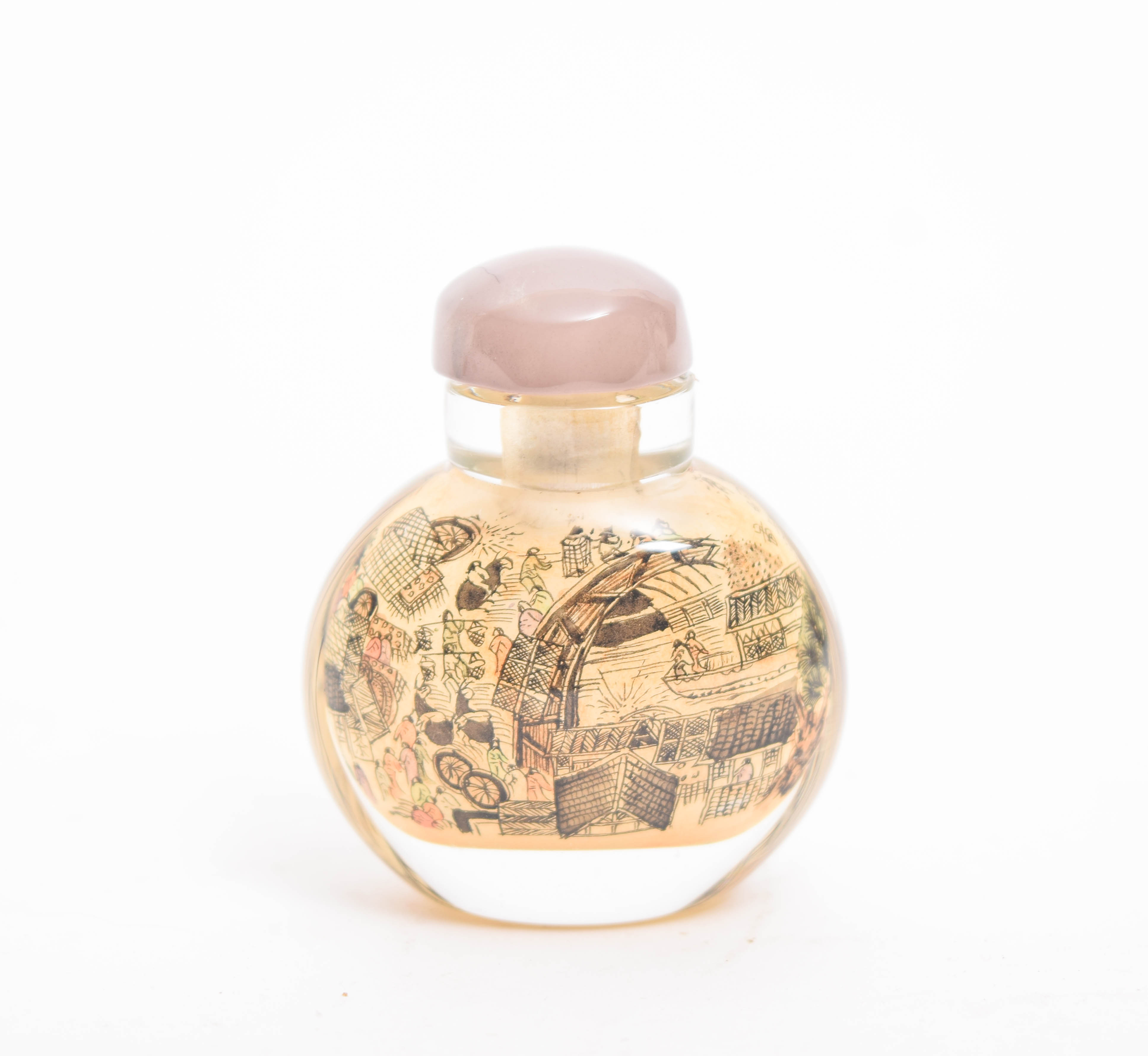 Collection of Vintage Glass and Crystal Vanity Bottles Featuring Orrefors