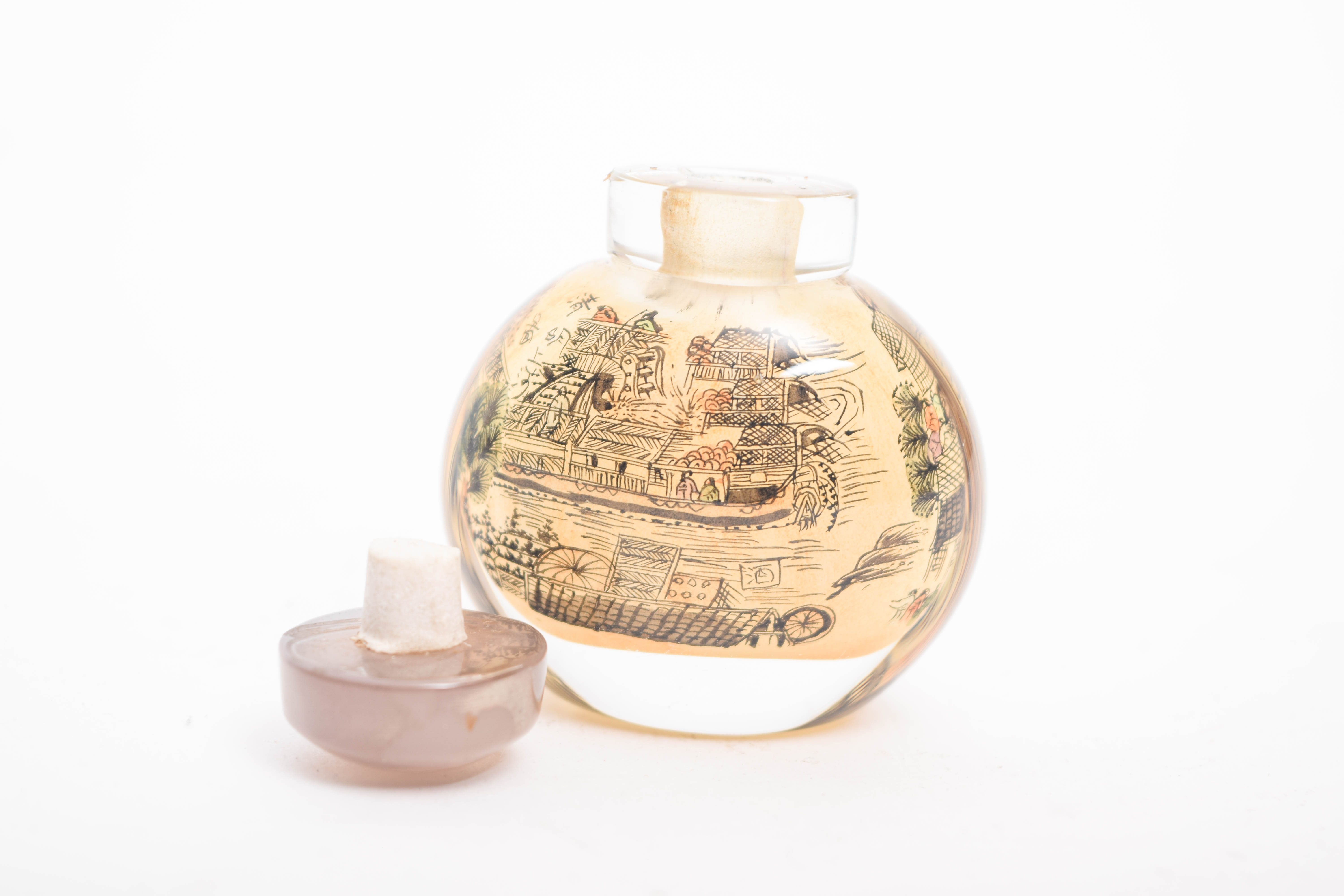 Collection of Vintage Glass and Crystal Vanity Bottles Featuring Orrefors