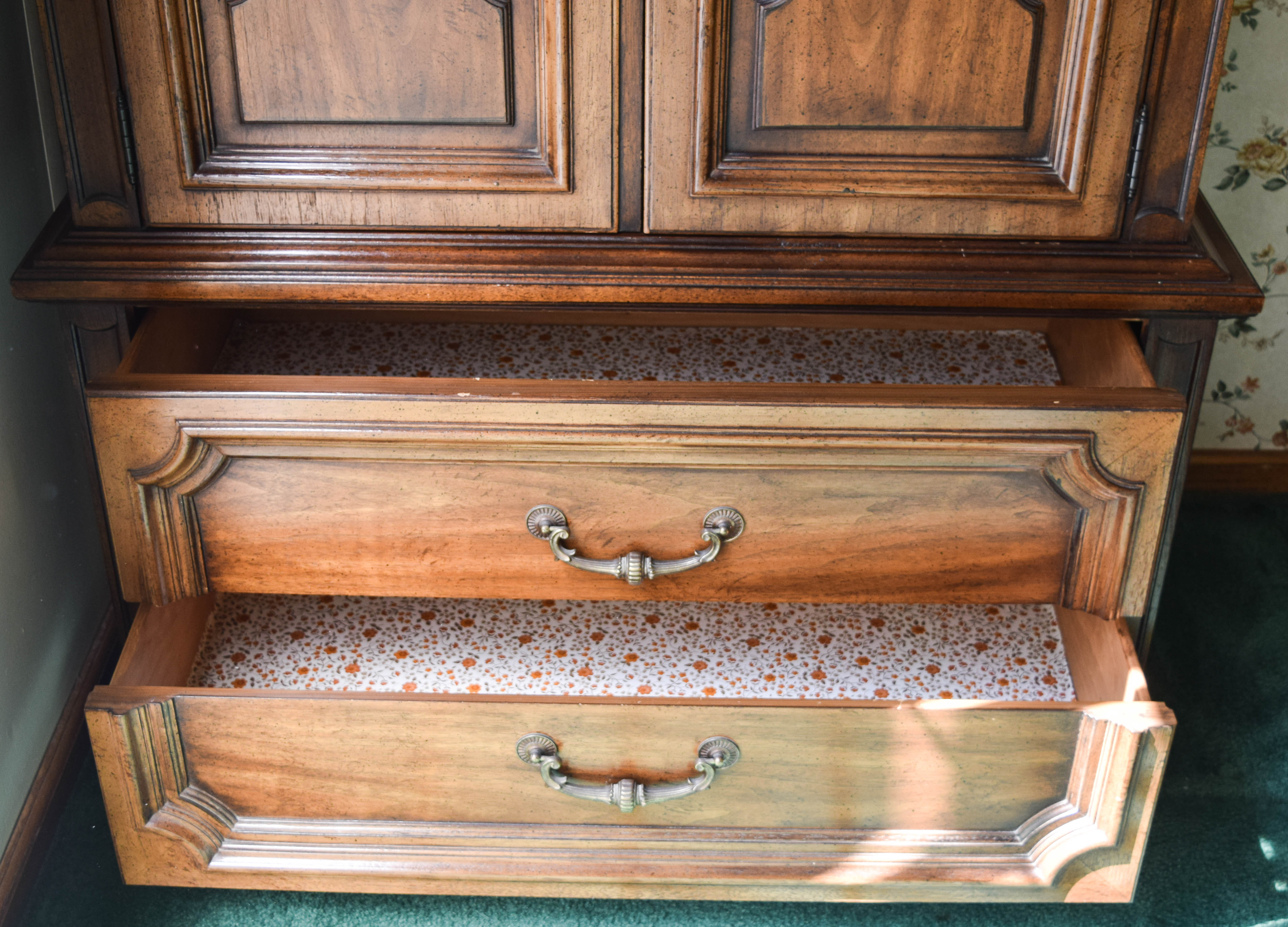 Vintage Wooden Highboy Dresser
