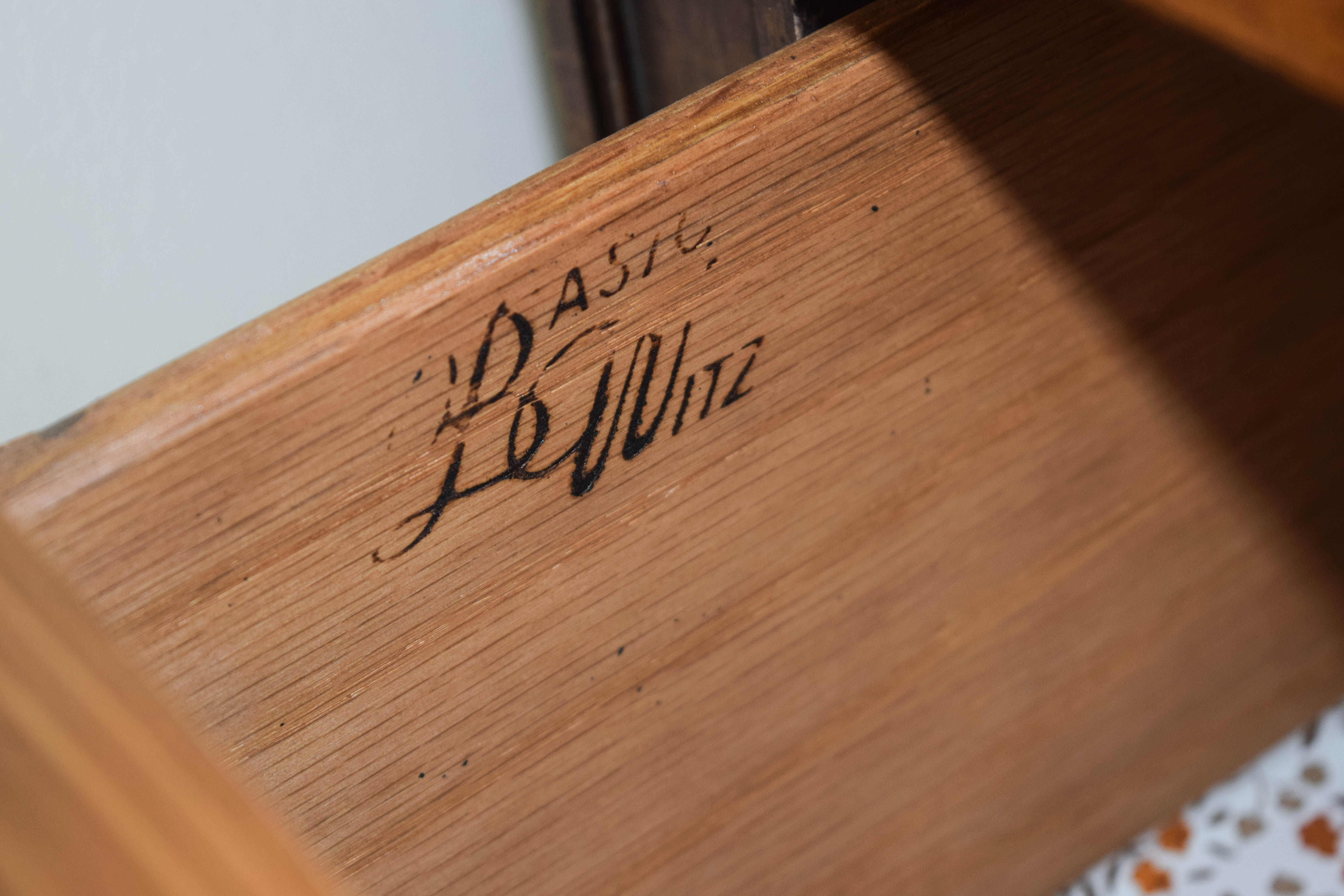 Vintage Wooden Highboy Dresser