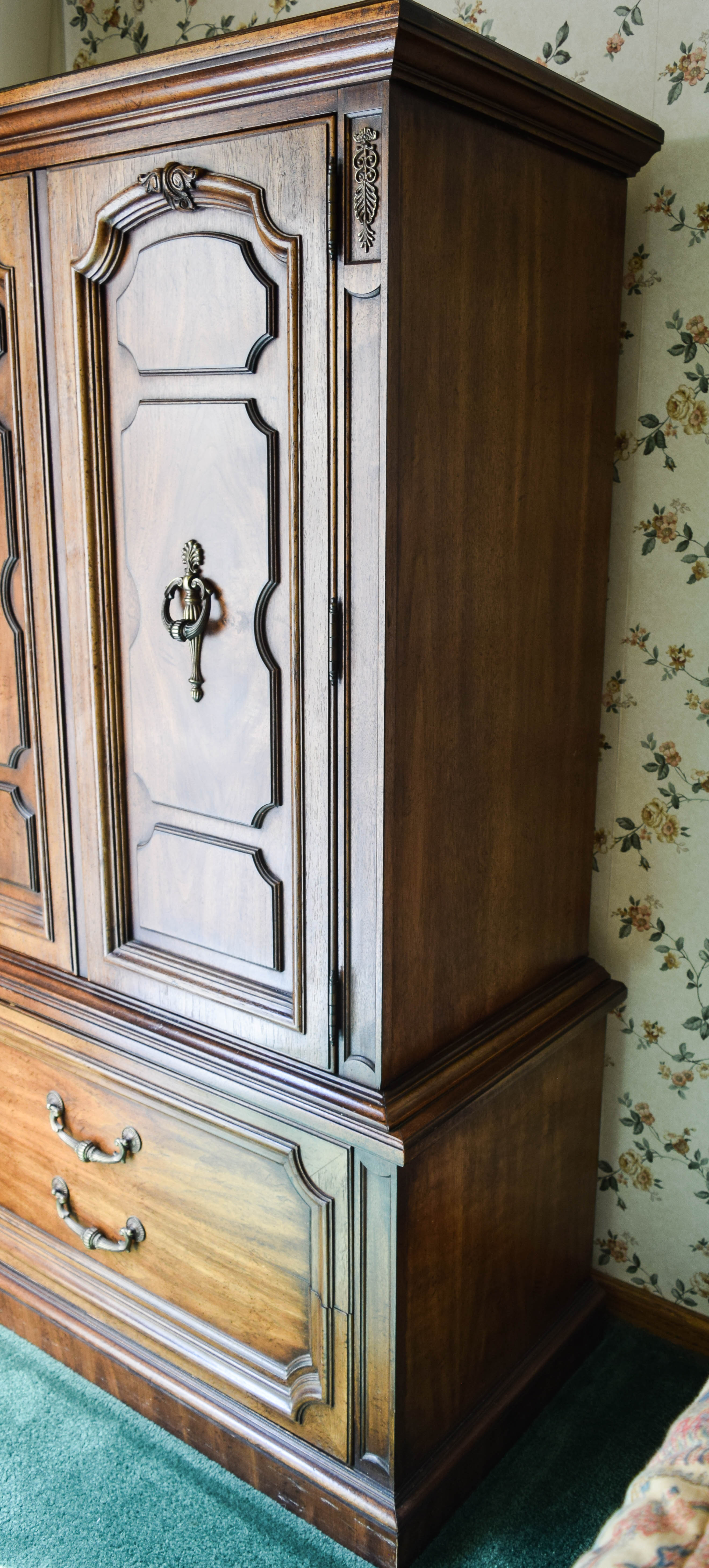 Vintage Wooden Highboy Dresser