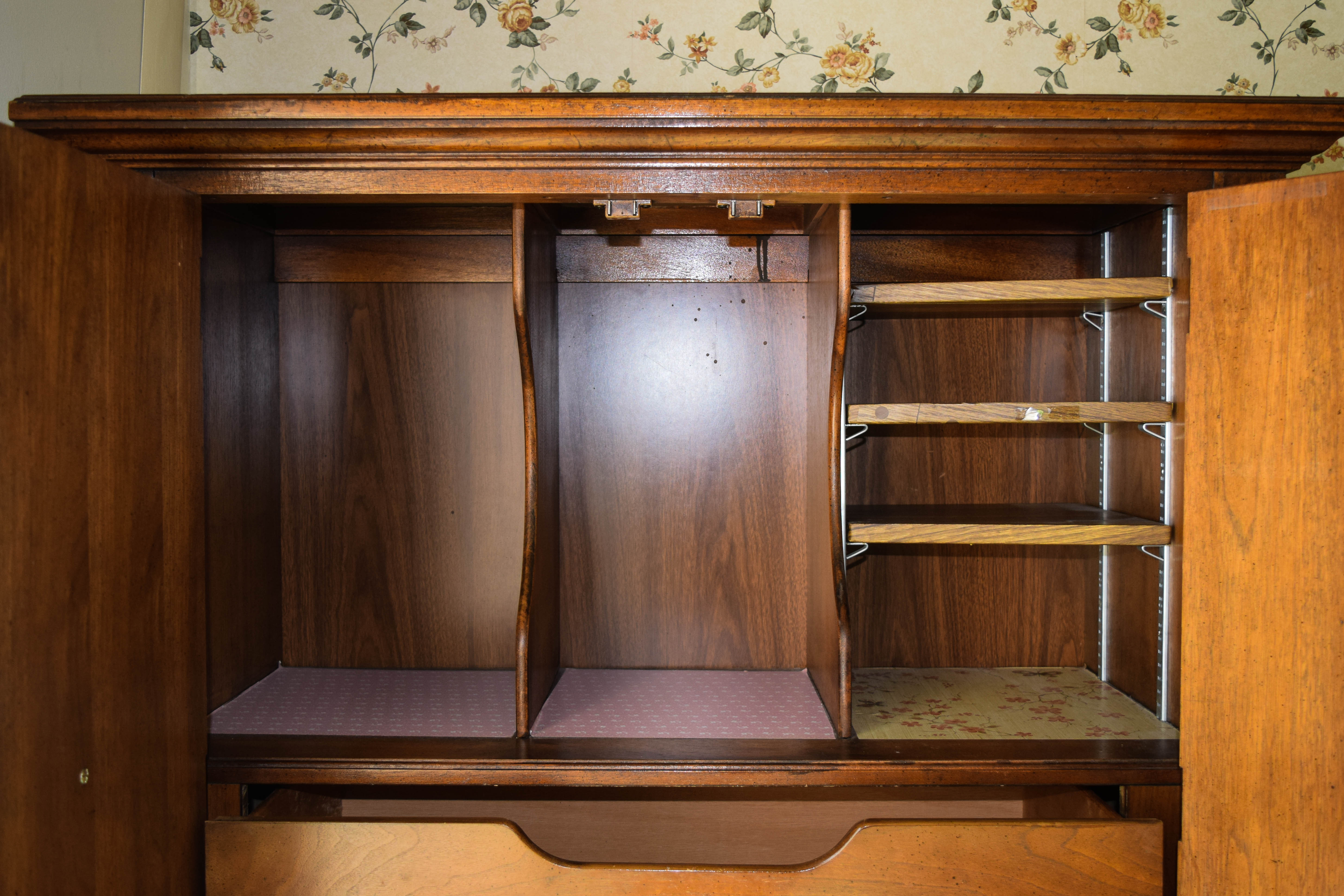 Vintage Wooden Highboy Dresser