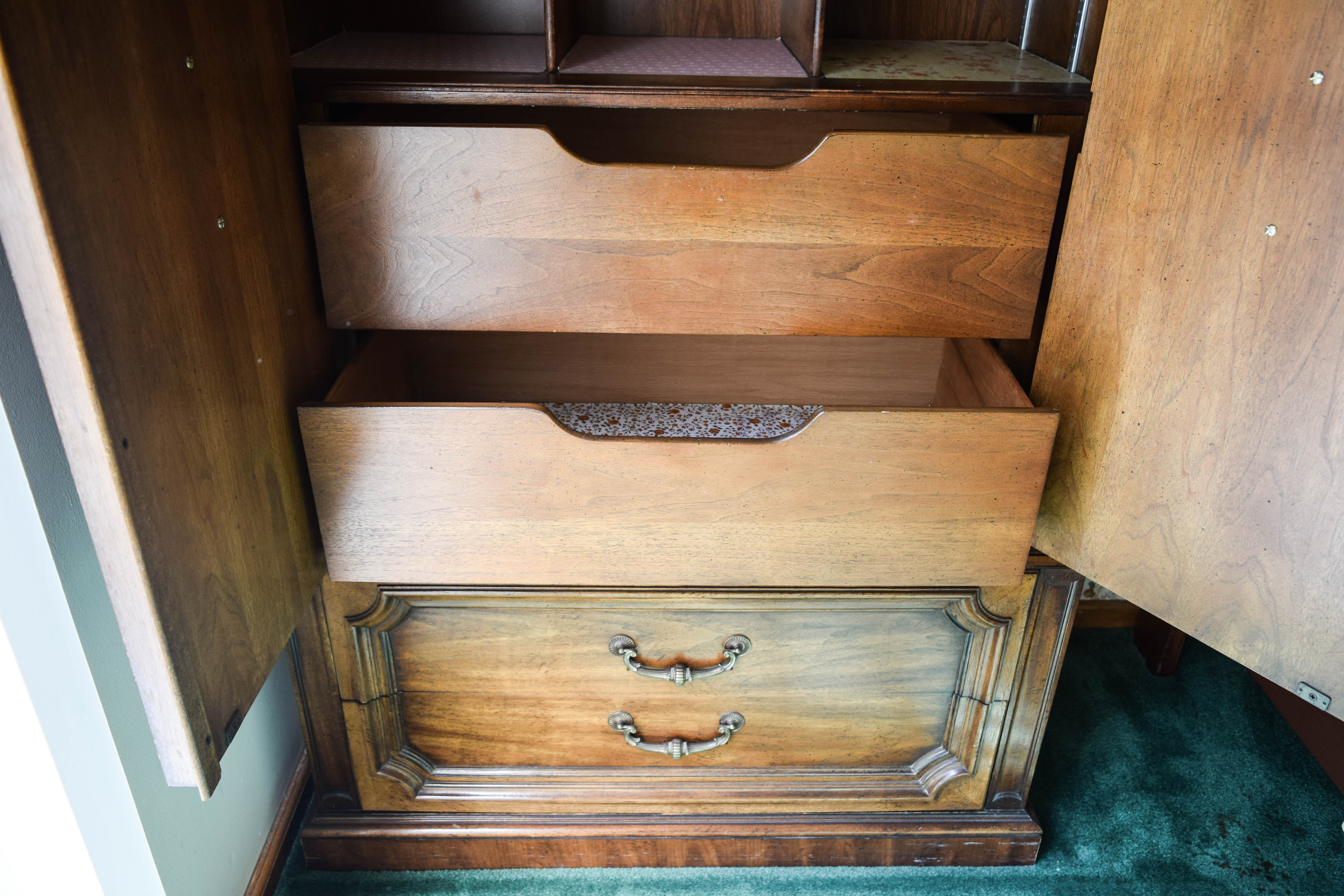 Vintage Wooden Highboy Dresser