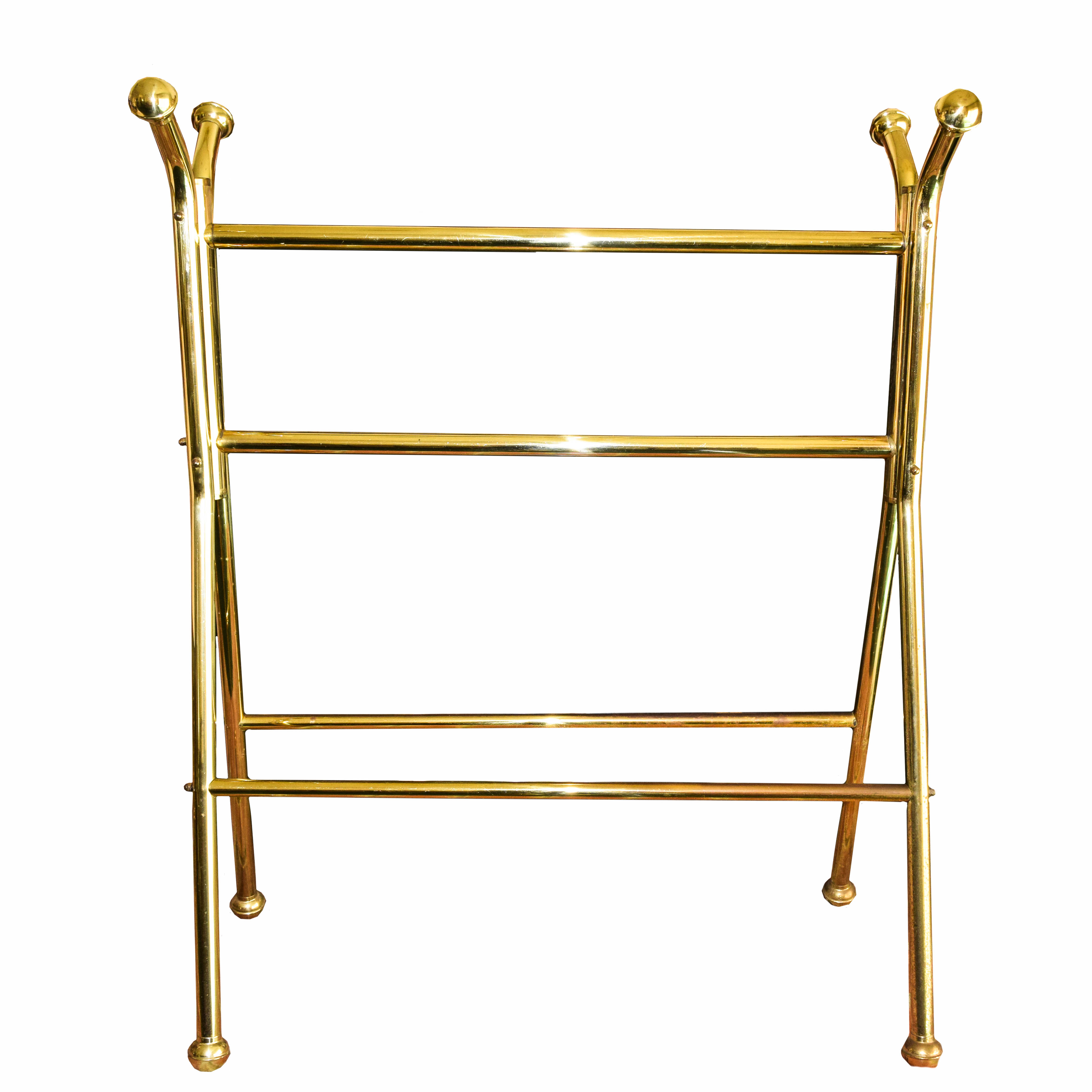 Free Standing Brass Towel Rack