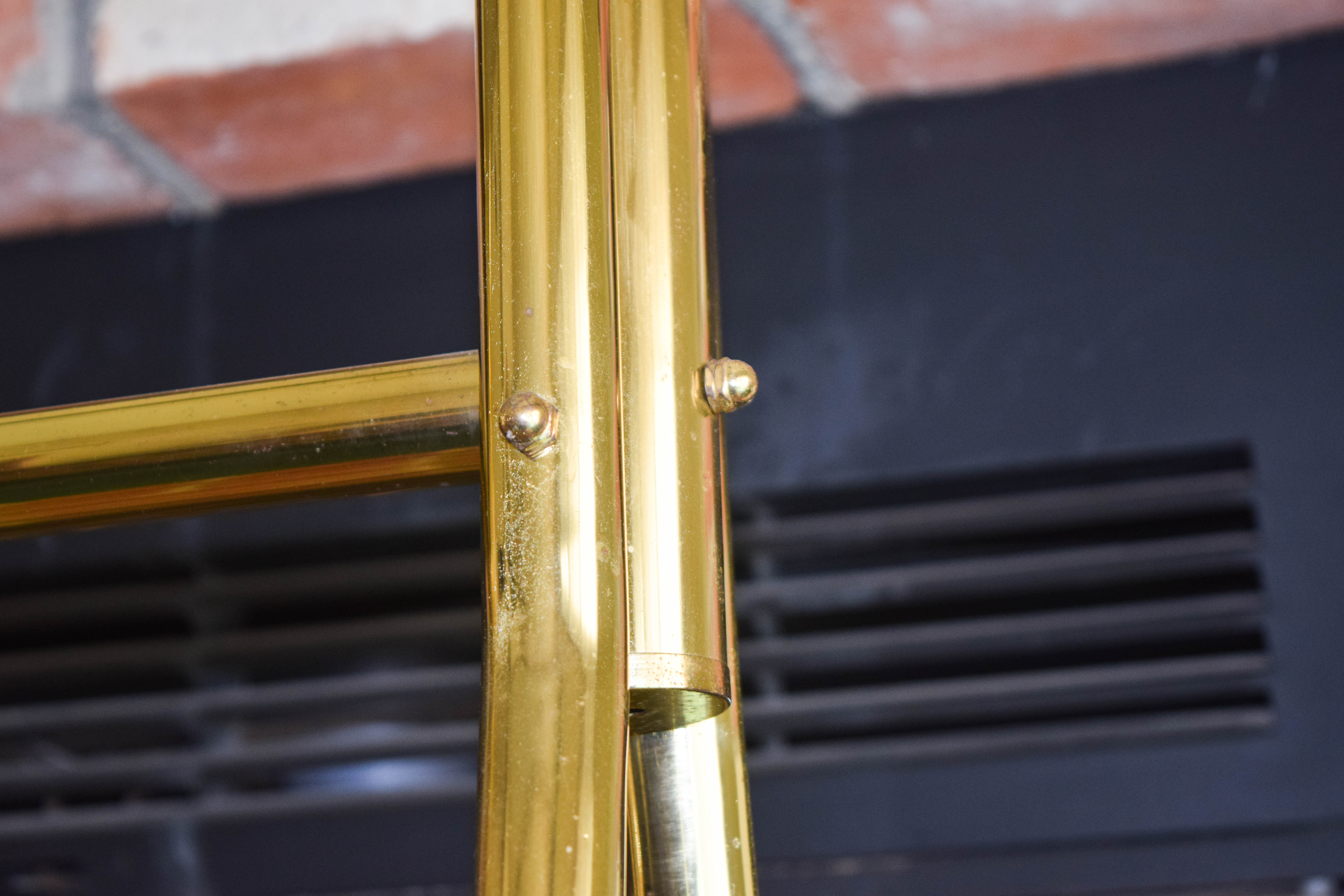 Free Standing Brass Towel Rack
