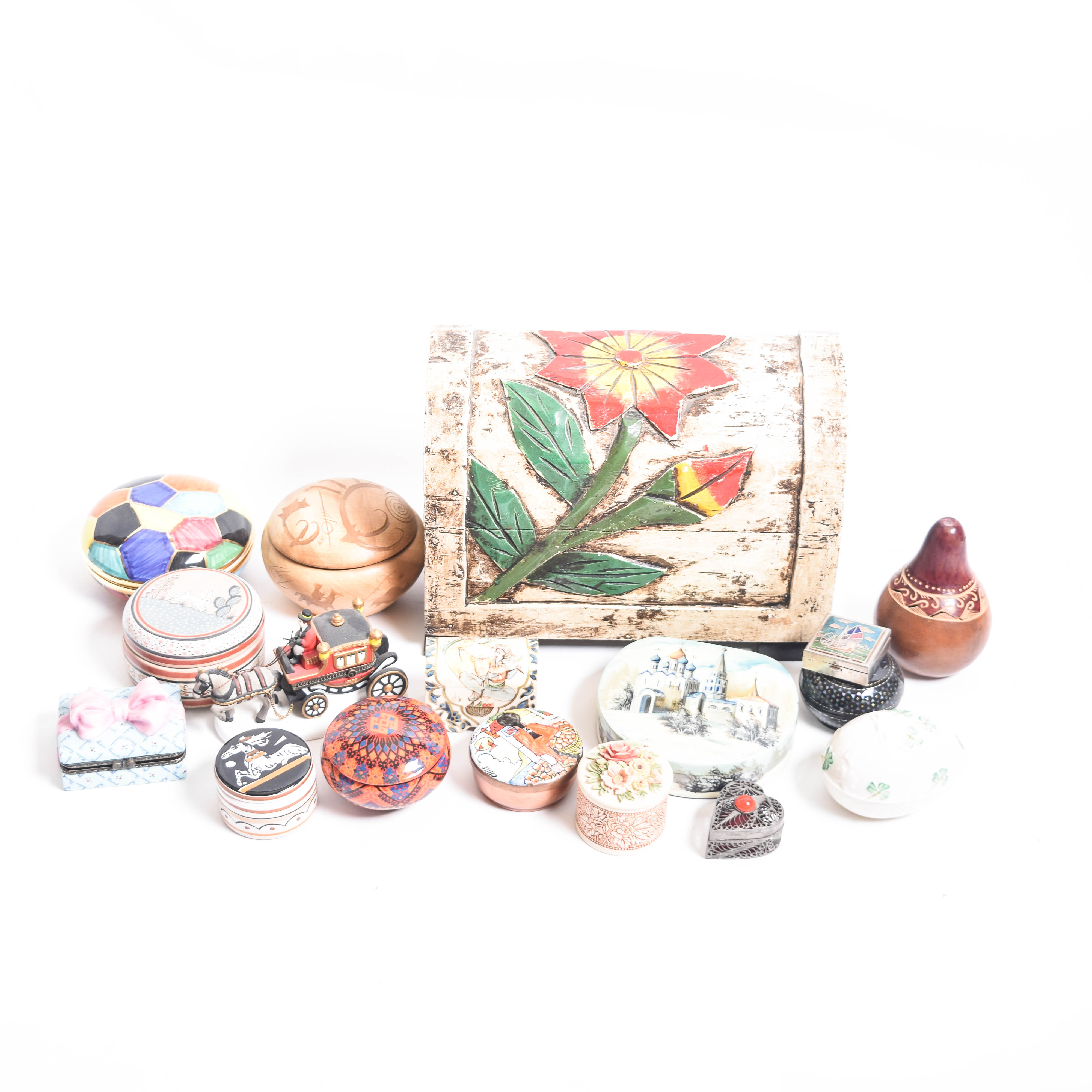 Collection of Vintage Trinket Boxes from Around the World