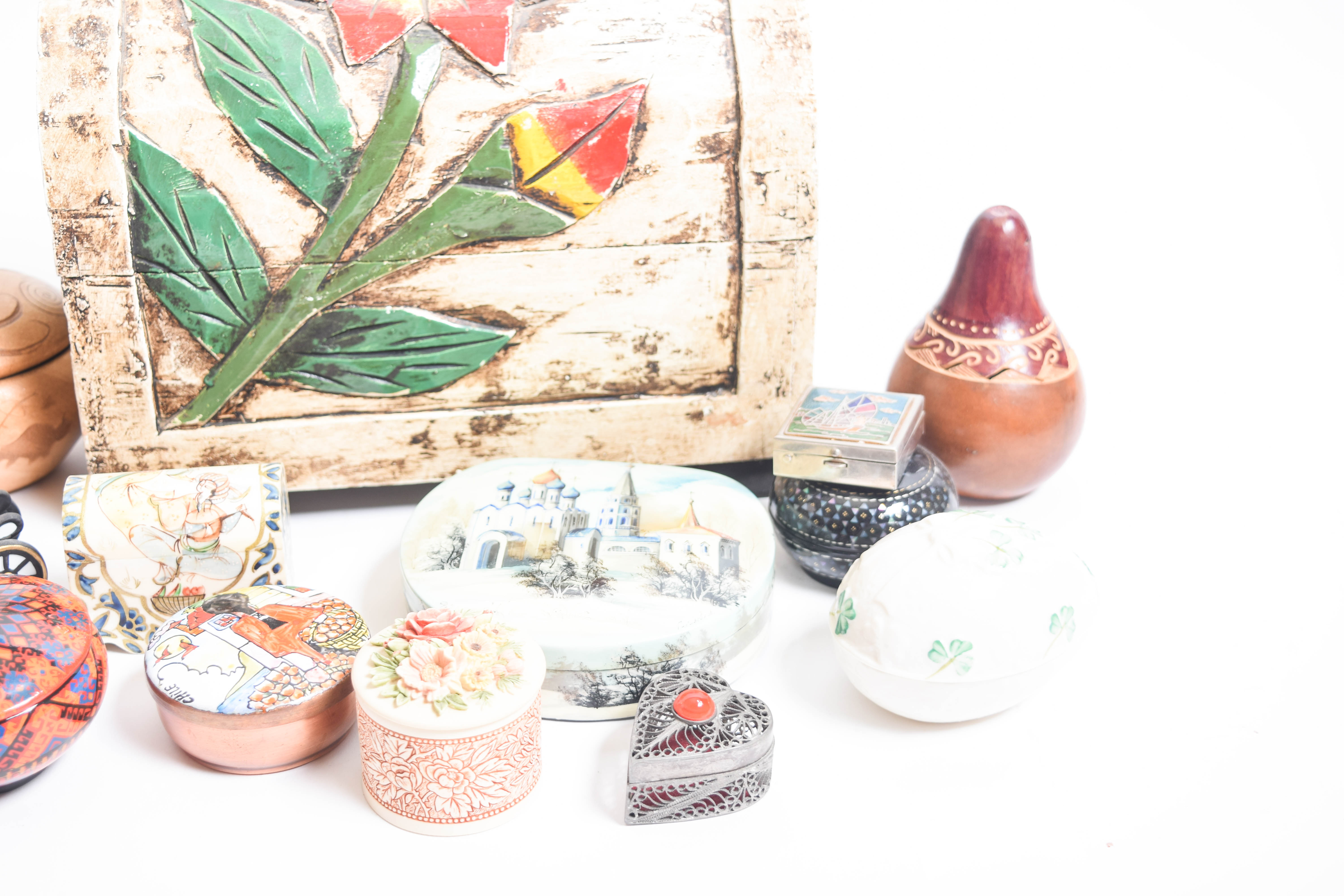 Collection of Vintage Trinket Boxes from Around the World