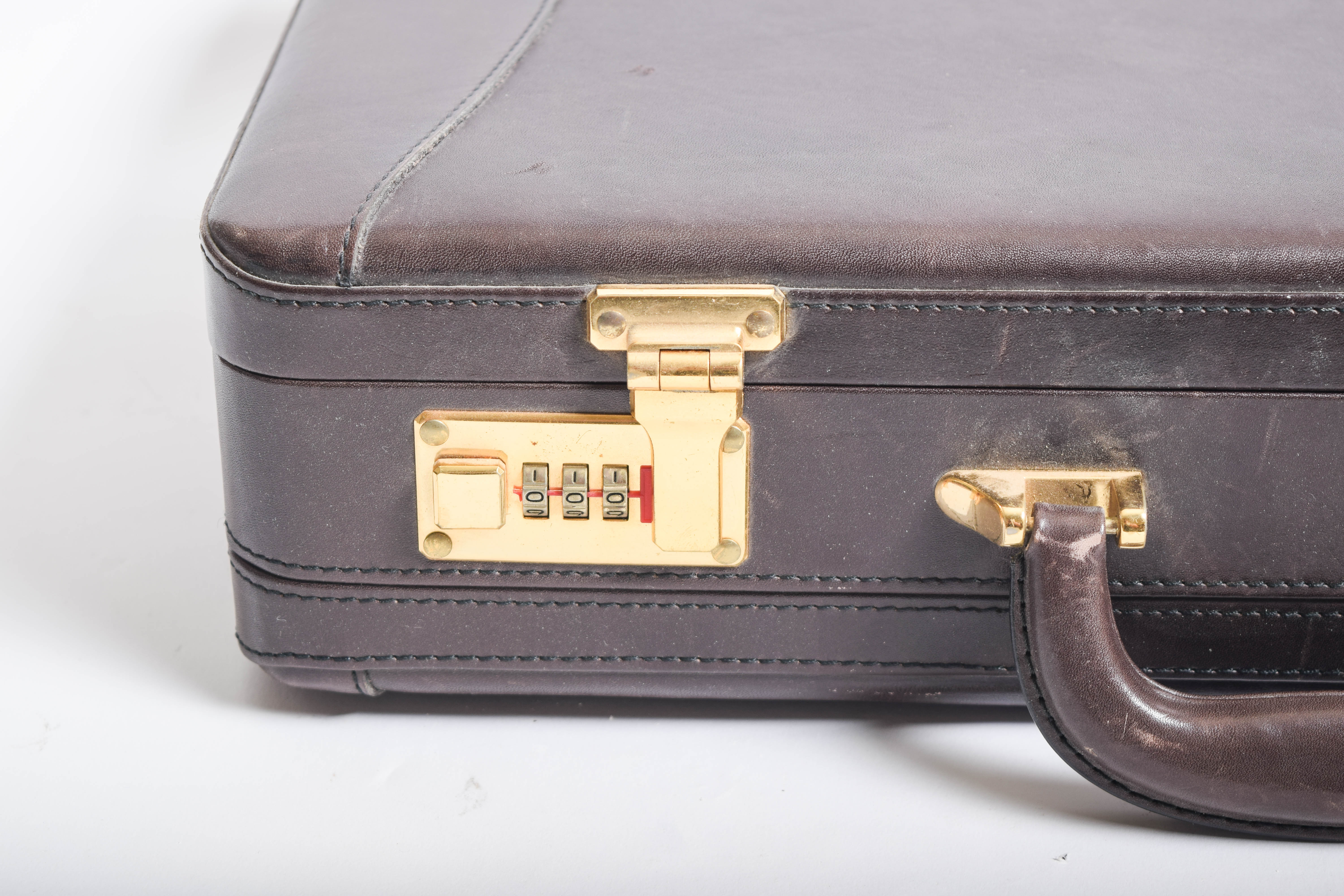 Pair of Vintage Leather Expandable Attache Cases