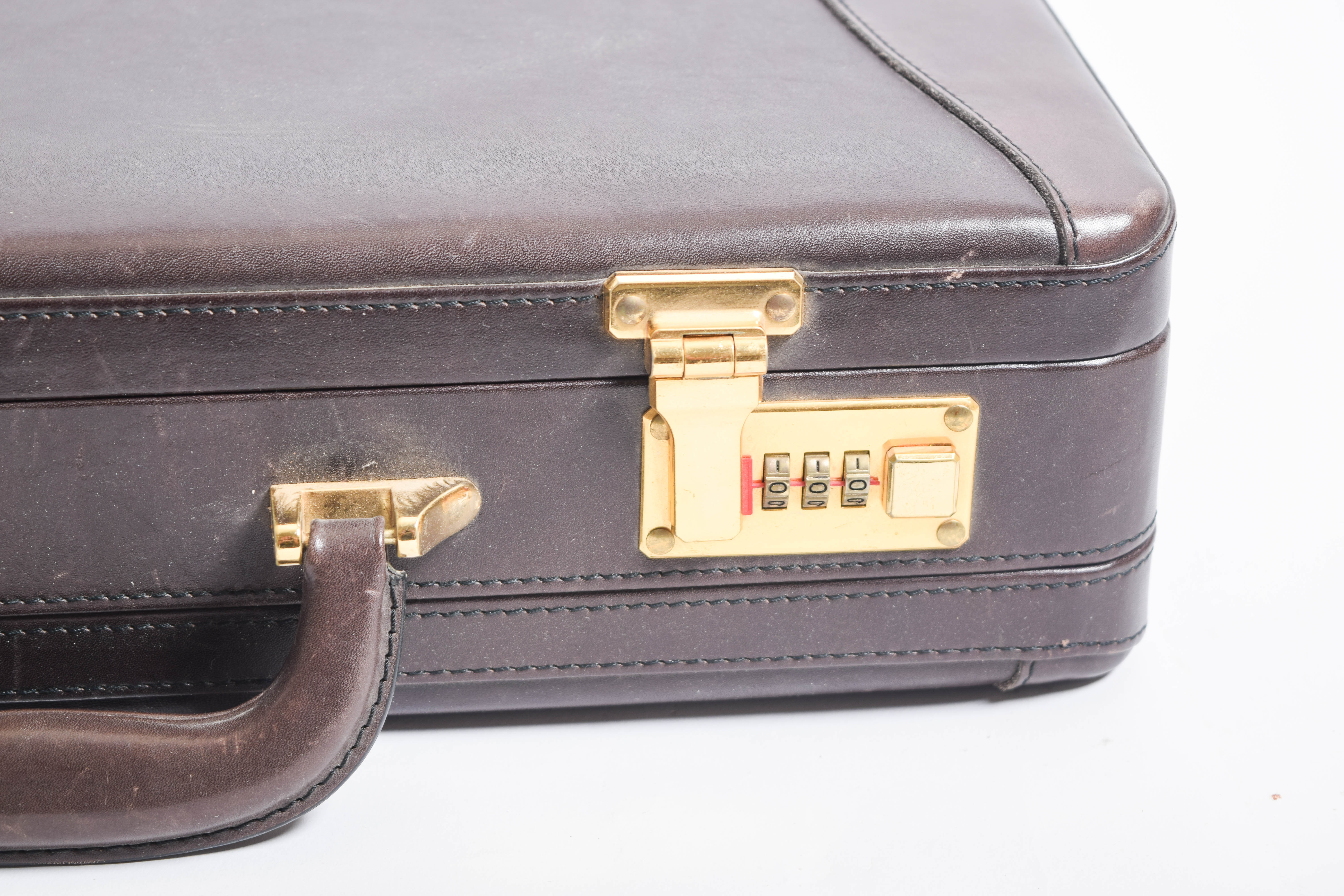 Pair of Vintage Leather Expandable Attache Cases