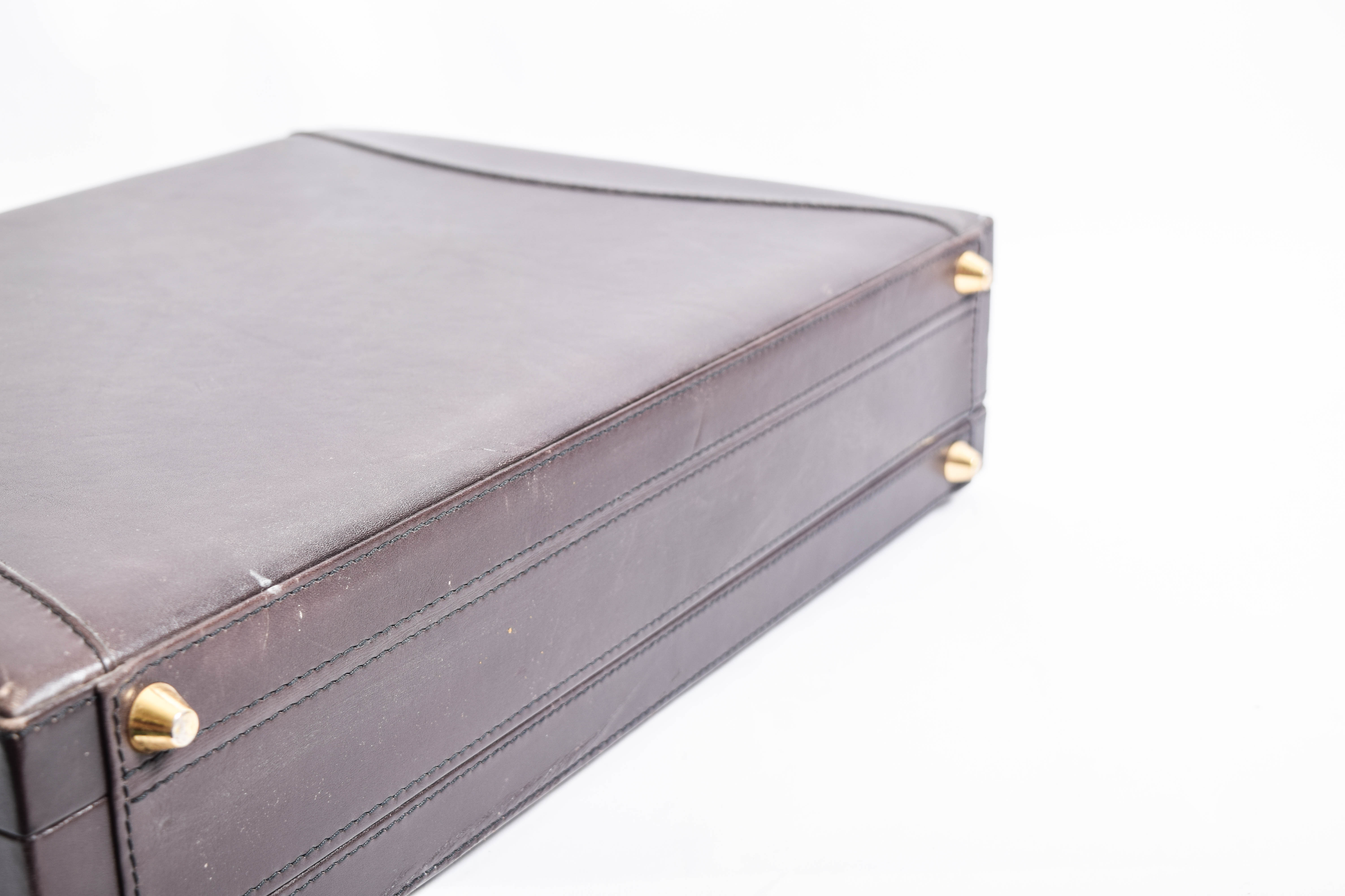 Pair of Vintage Leather Expandable Attache Cases