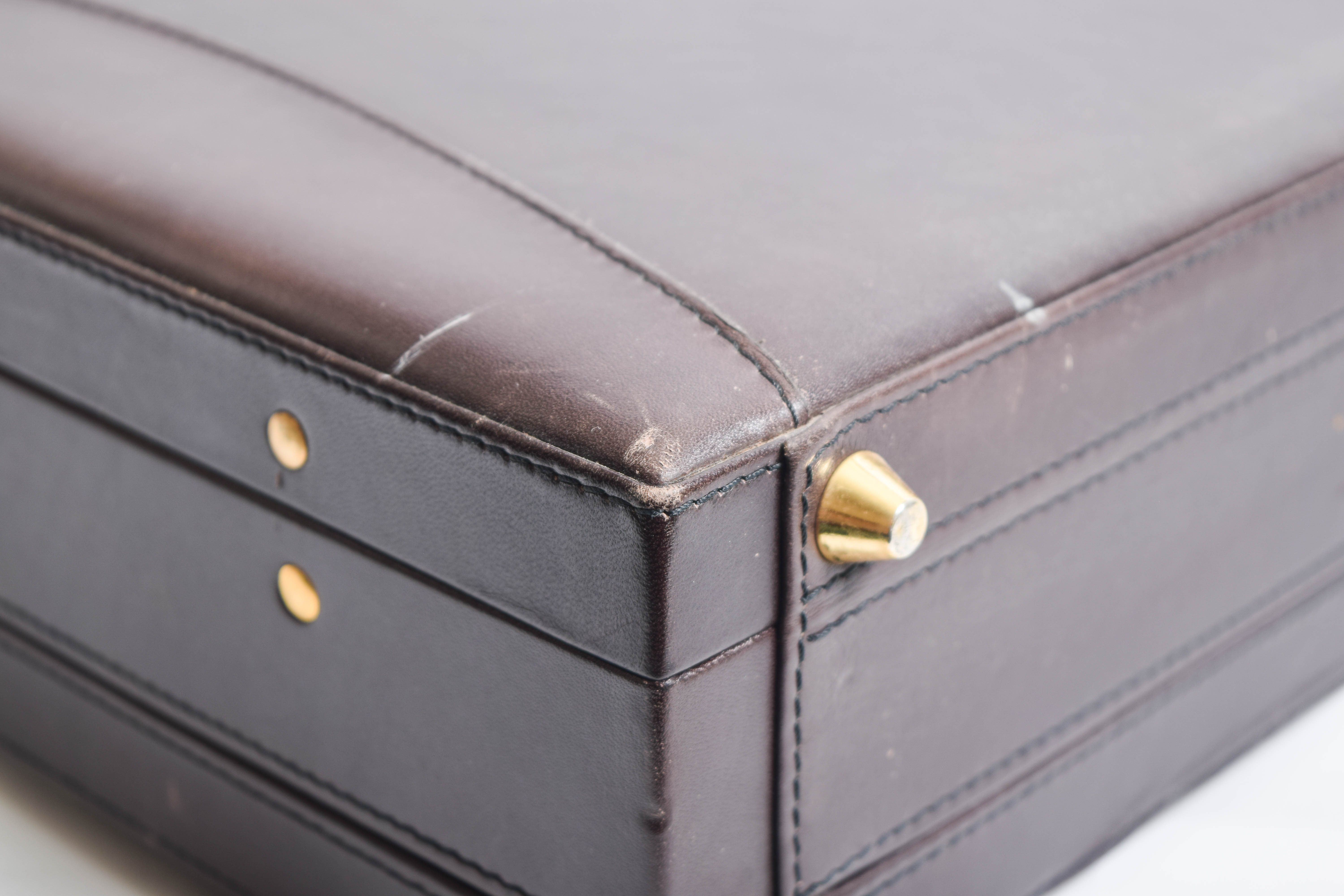 Pair of Vintage Leather Expandable Attache Cases