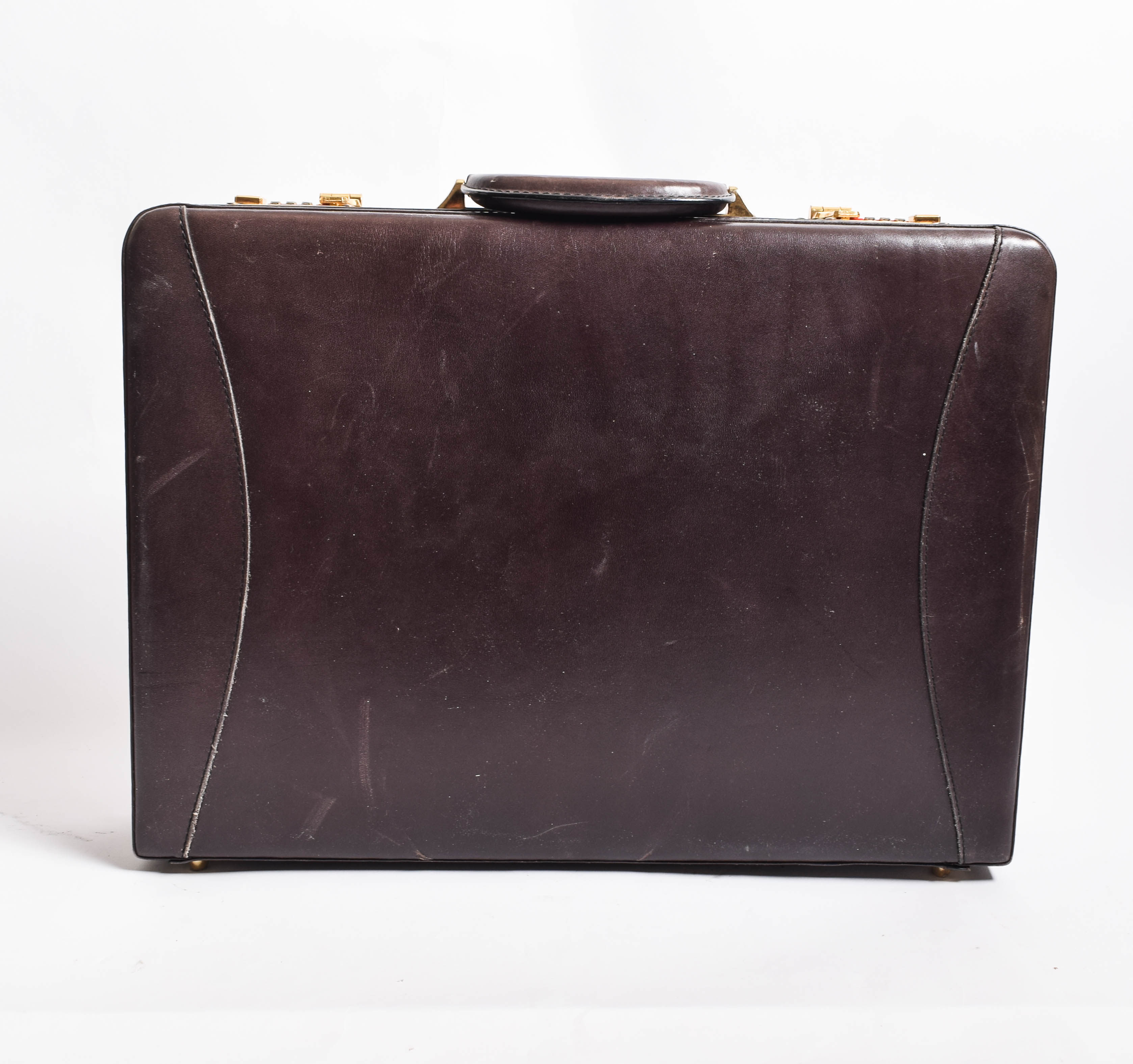 Pair of Vintage Leather Expandable Attache Cases