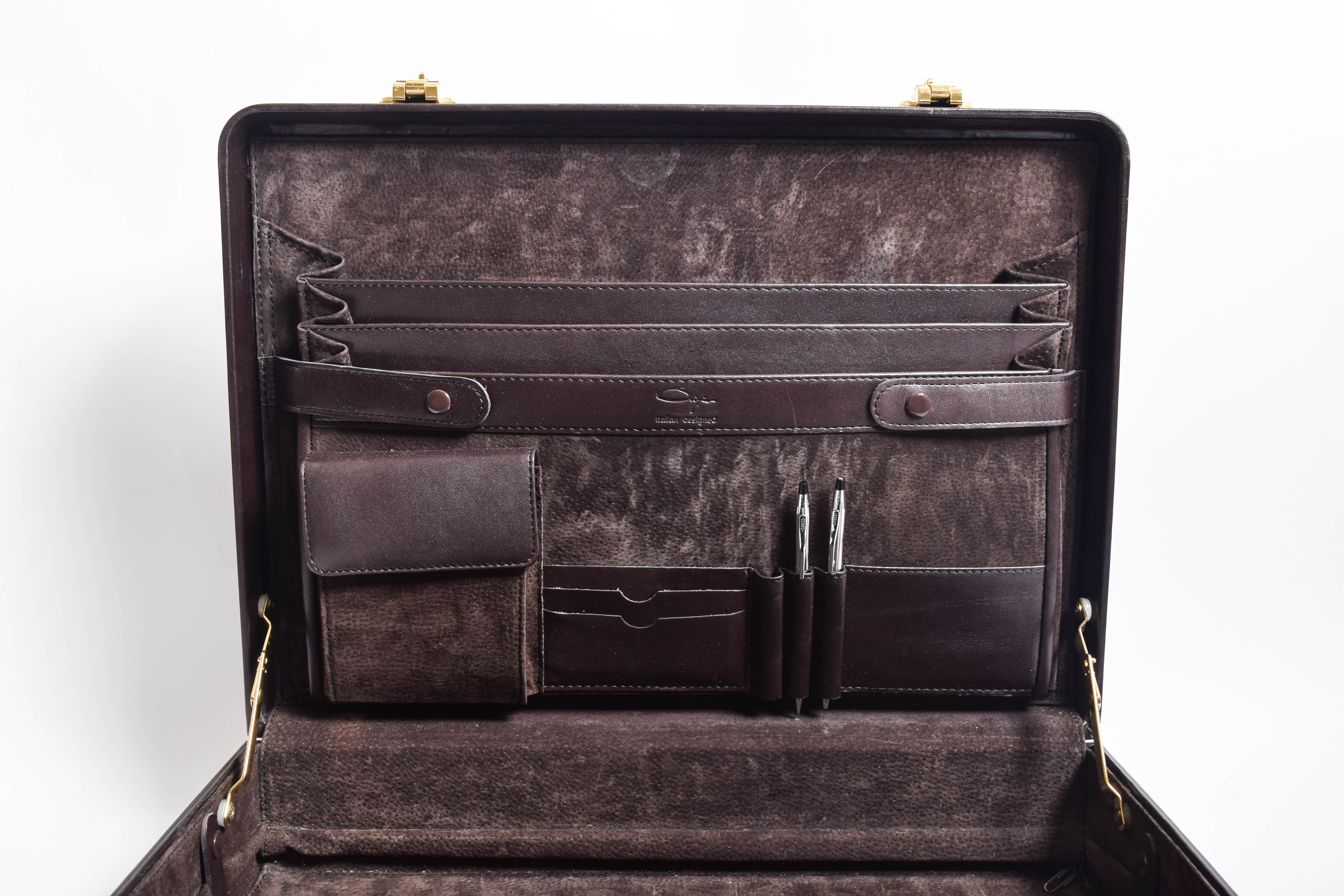 Pair of Vintage Leather Expandable Attache Cases