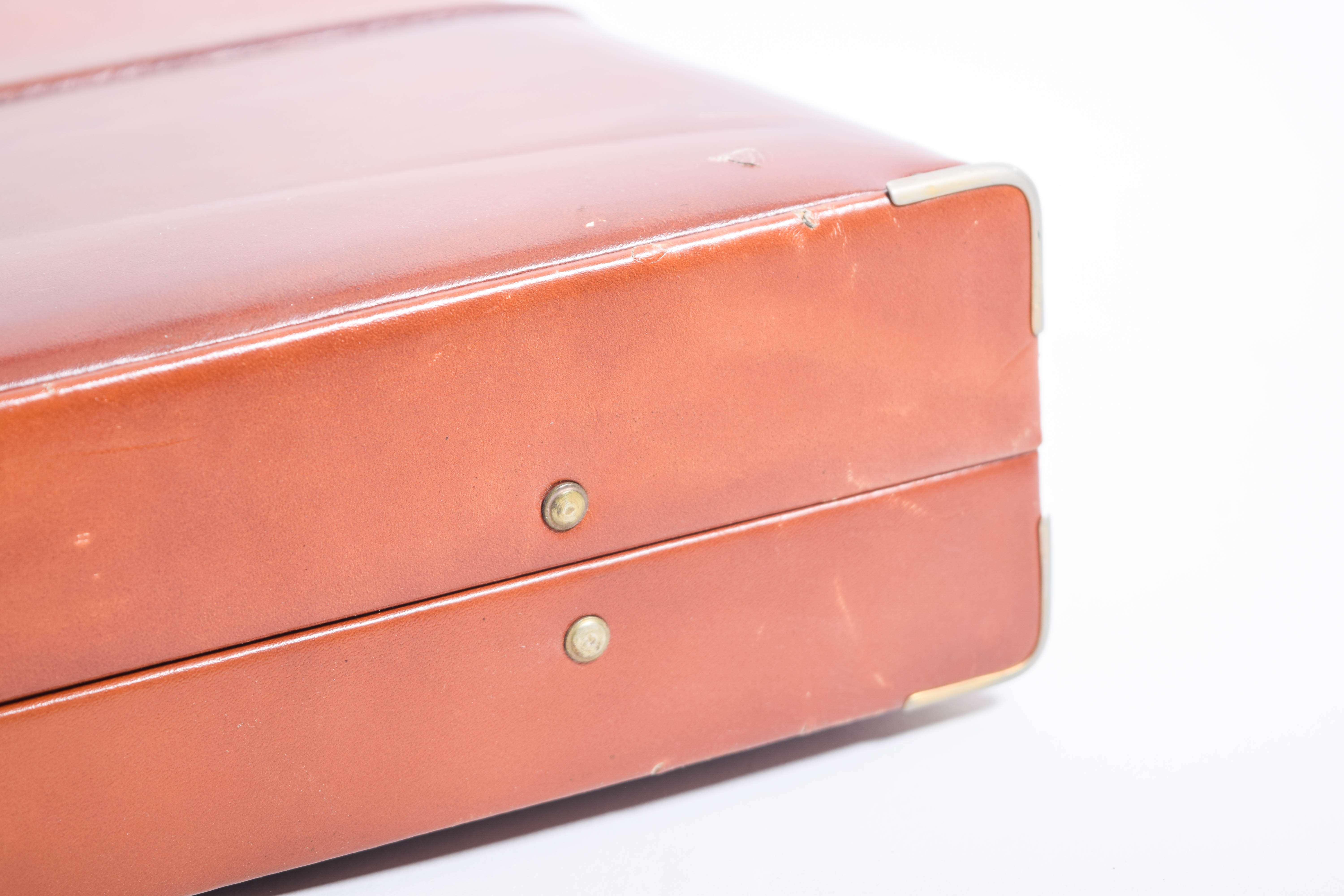 Pair of Vintage Leather Expandable Attache Cases