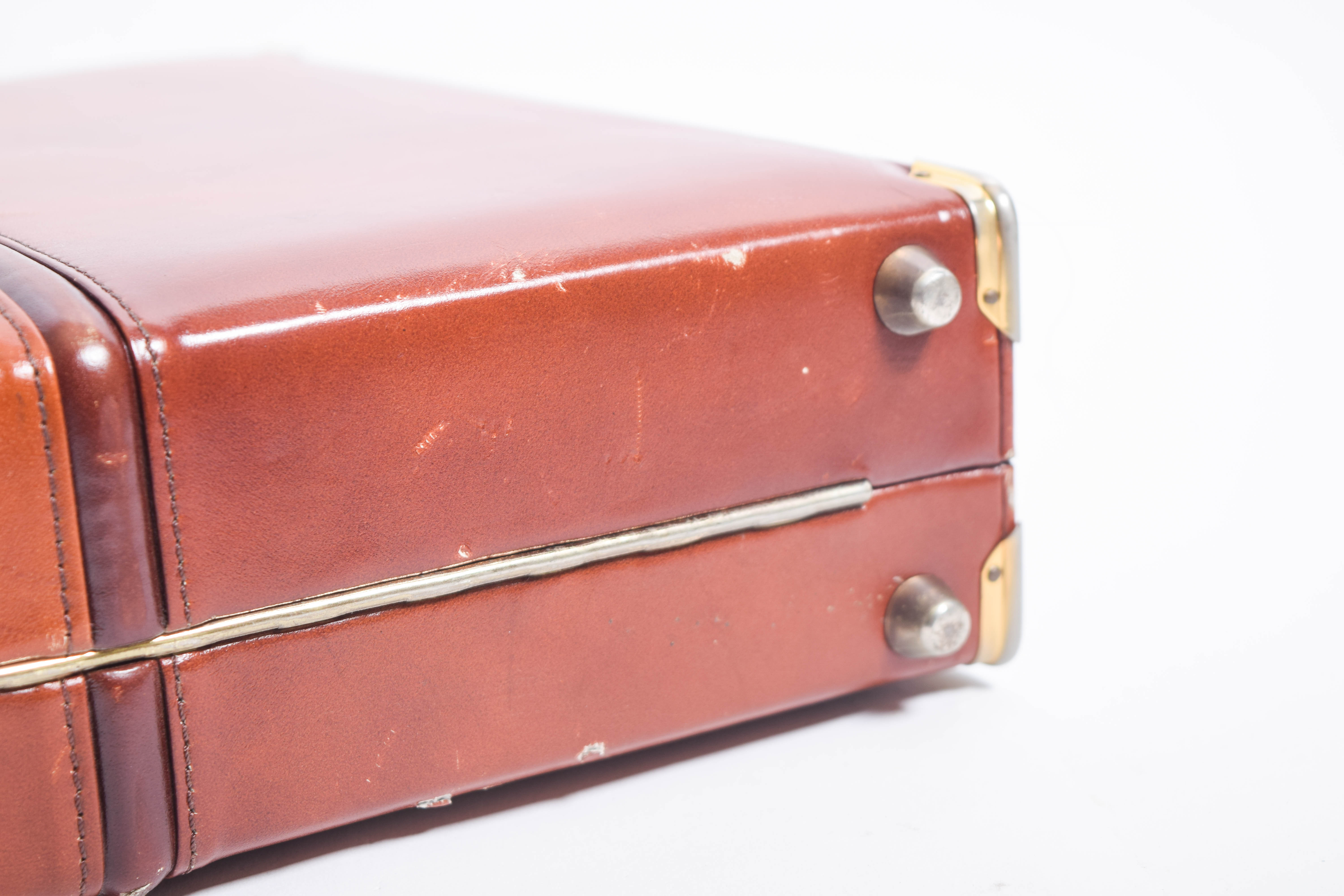 Pair of Vintage Leather Expandable Attache Cases