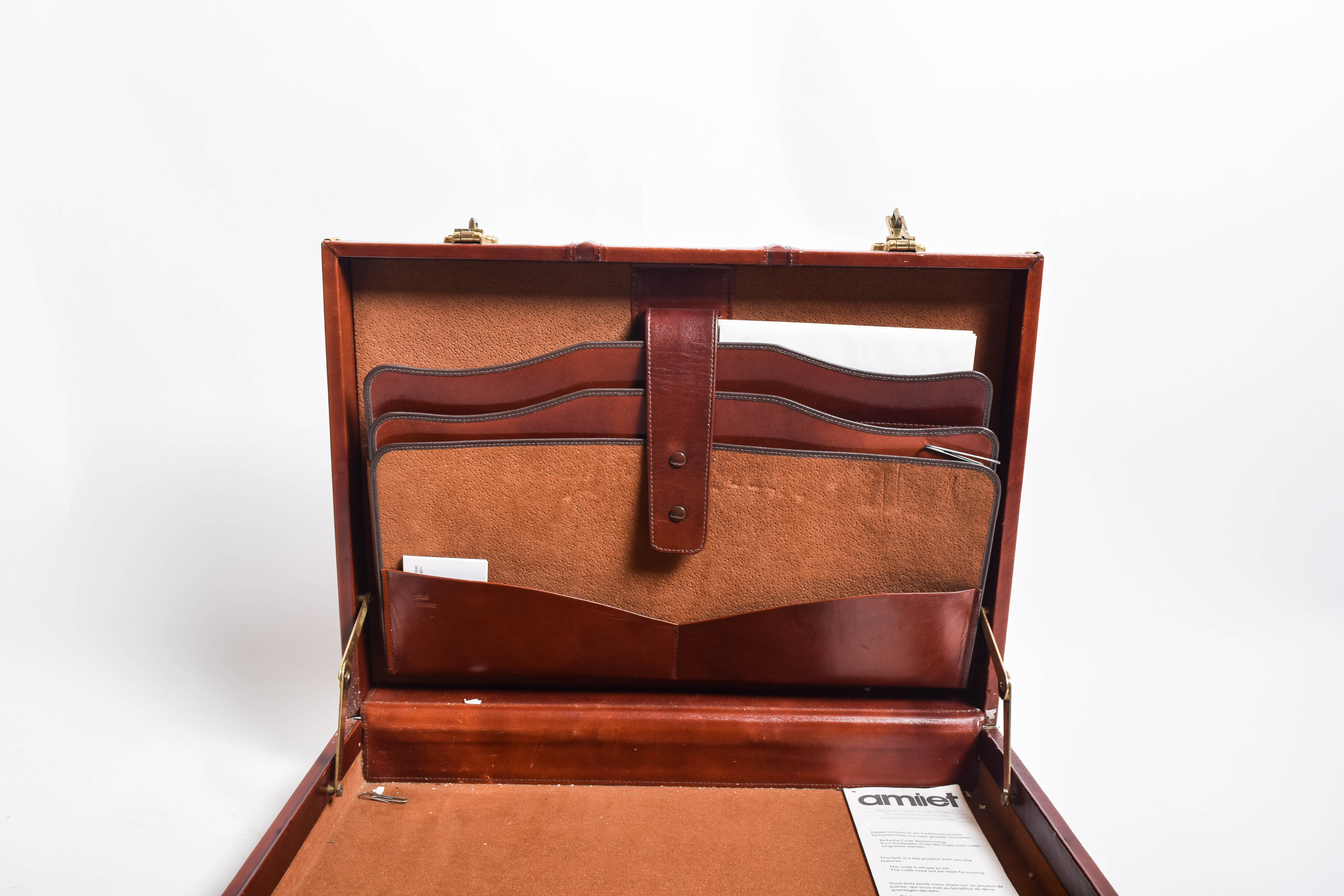 Pair of Vintage Leather Expandable Attache Cases