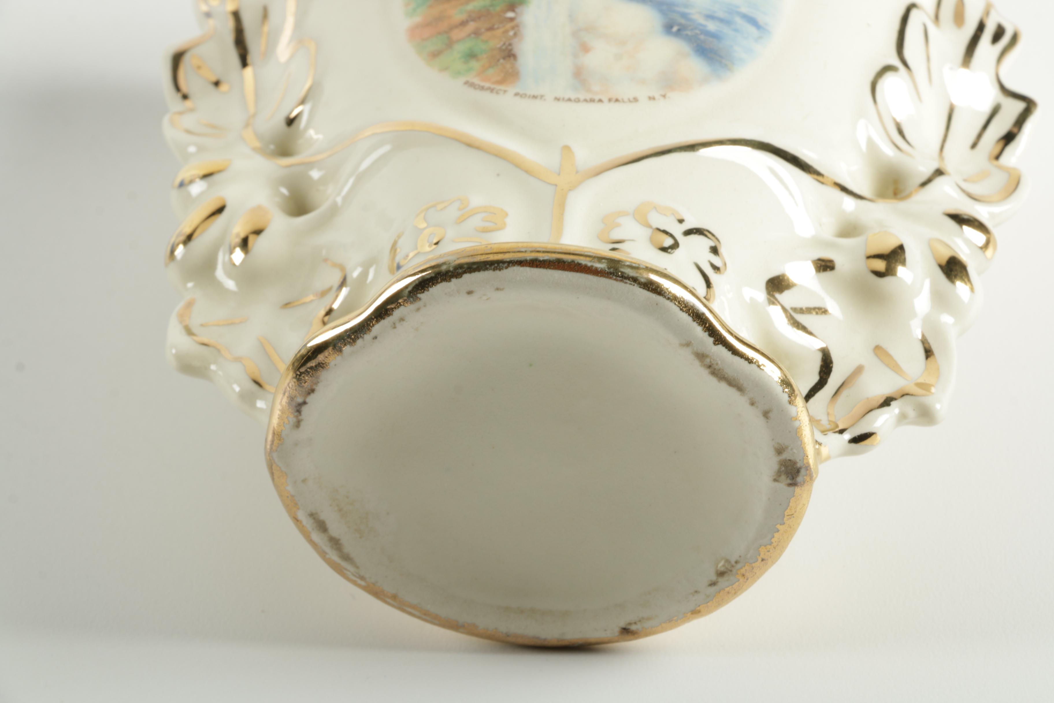 Vintage Niagara Falls Souvenir Vases and Footed Bowl