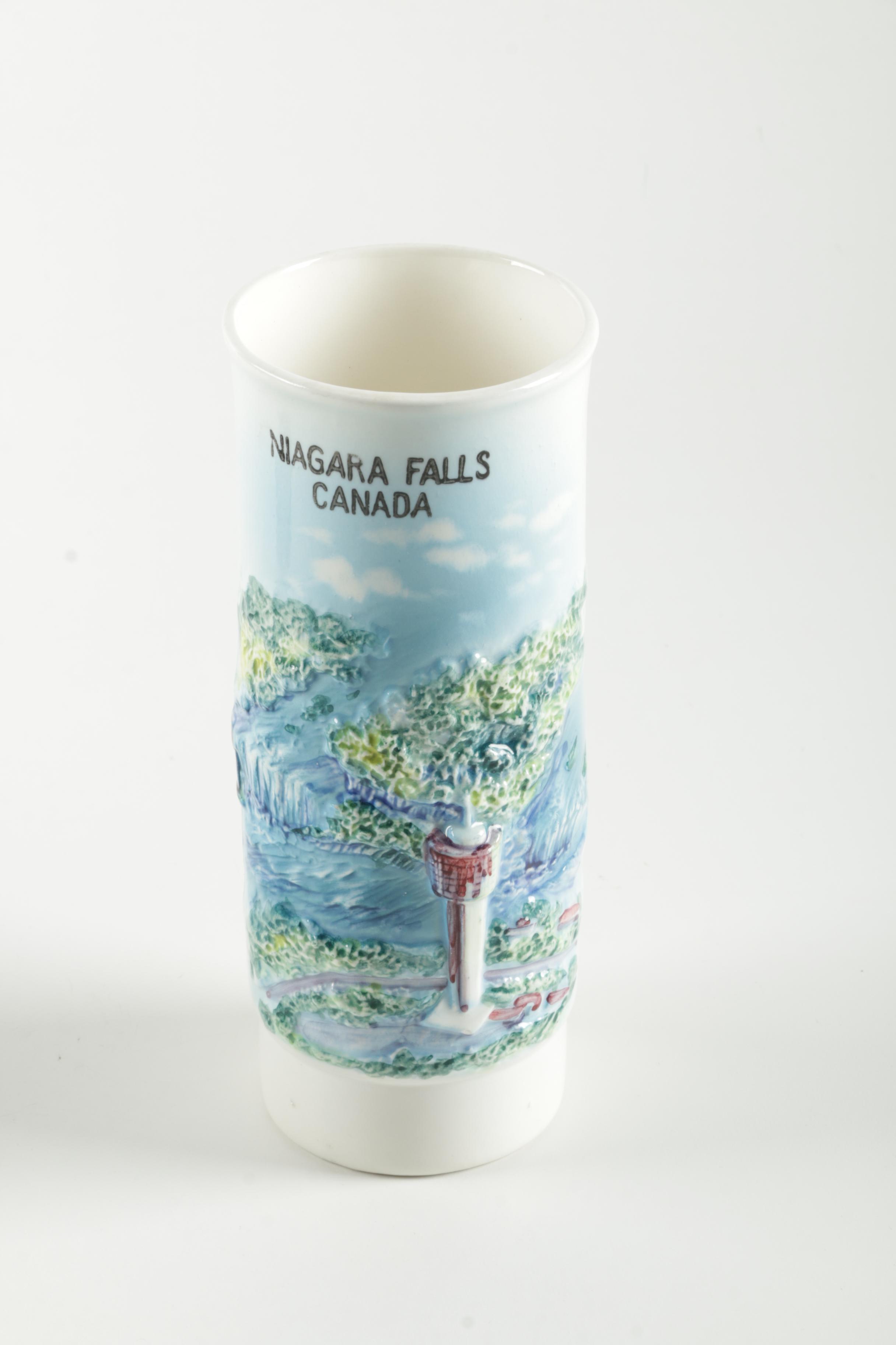 Vintage Niagara Falls Souvenir Vases and Footed Bowl
