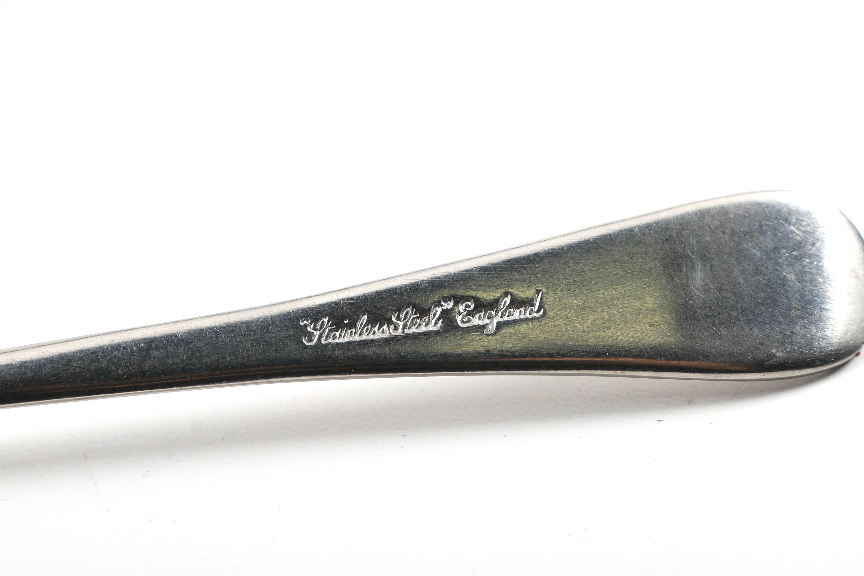 Stainless Steel "Queen Anne" Style Flatware, Made in England