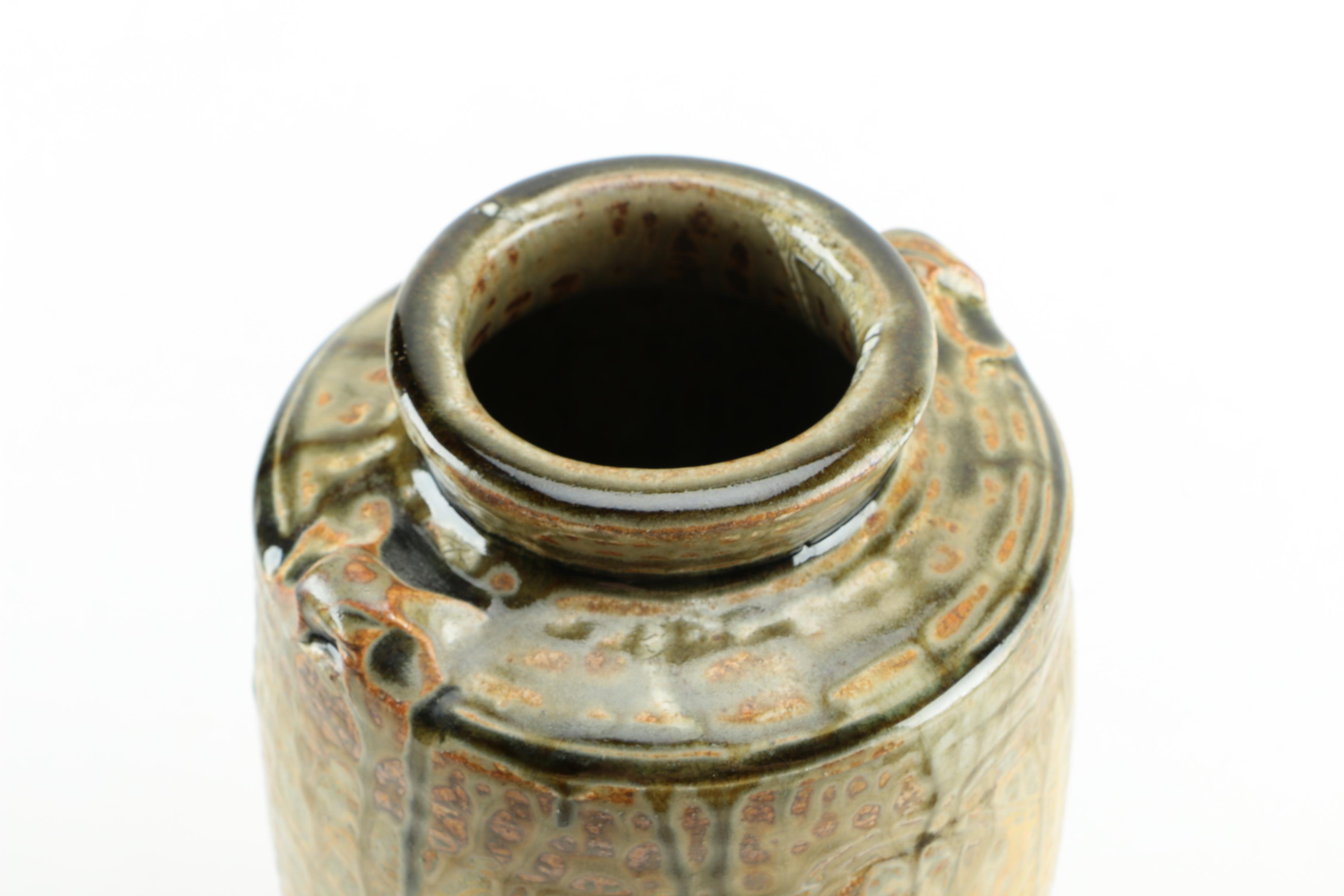 Hand Thrown Stoneware Vase and Lidded Vessel