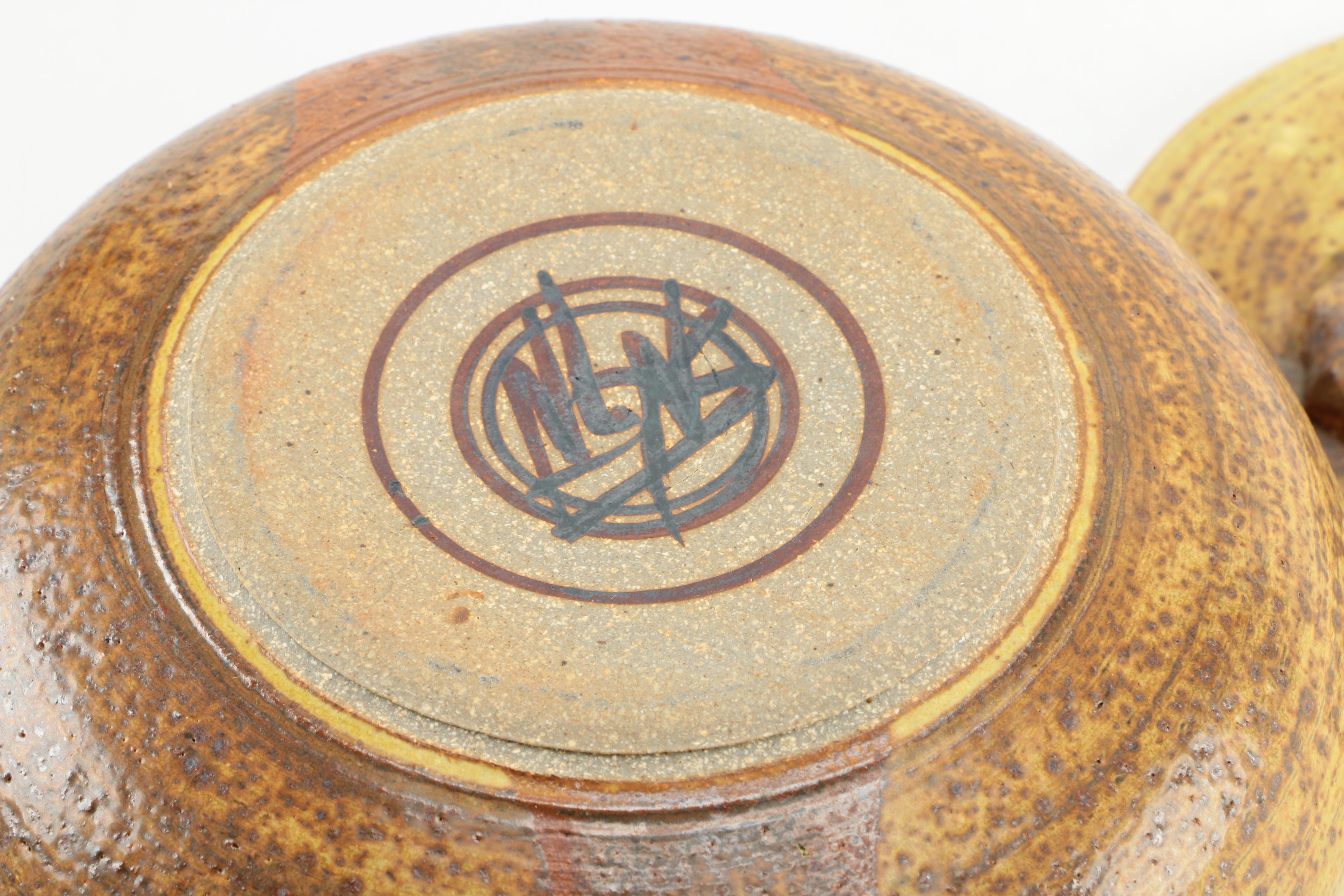 Hand Thrown Stoneware Vase and Lidded Vessel