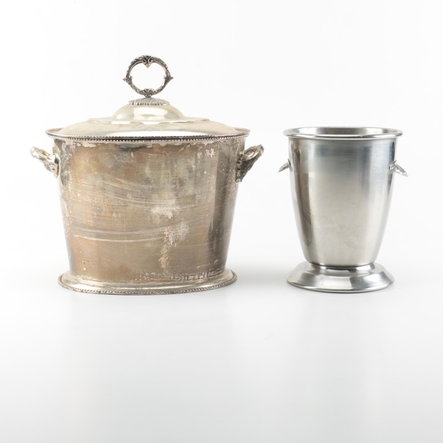 Plated Silver and Oneida Stainless Ice Buckets