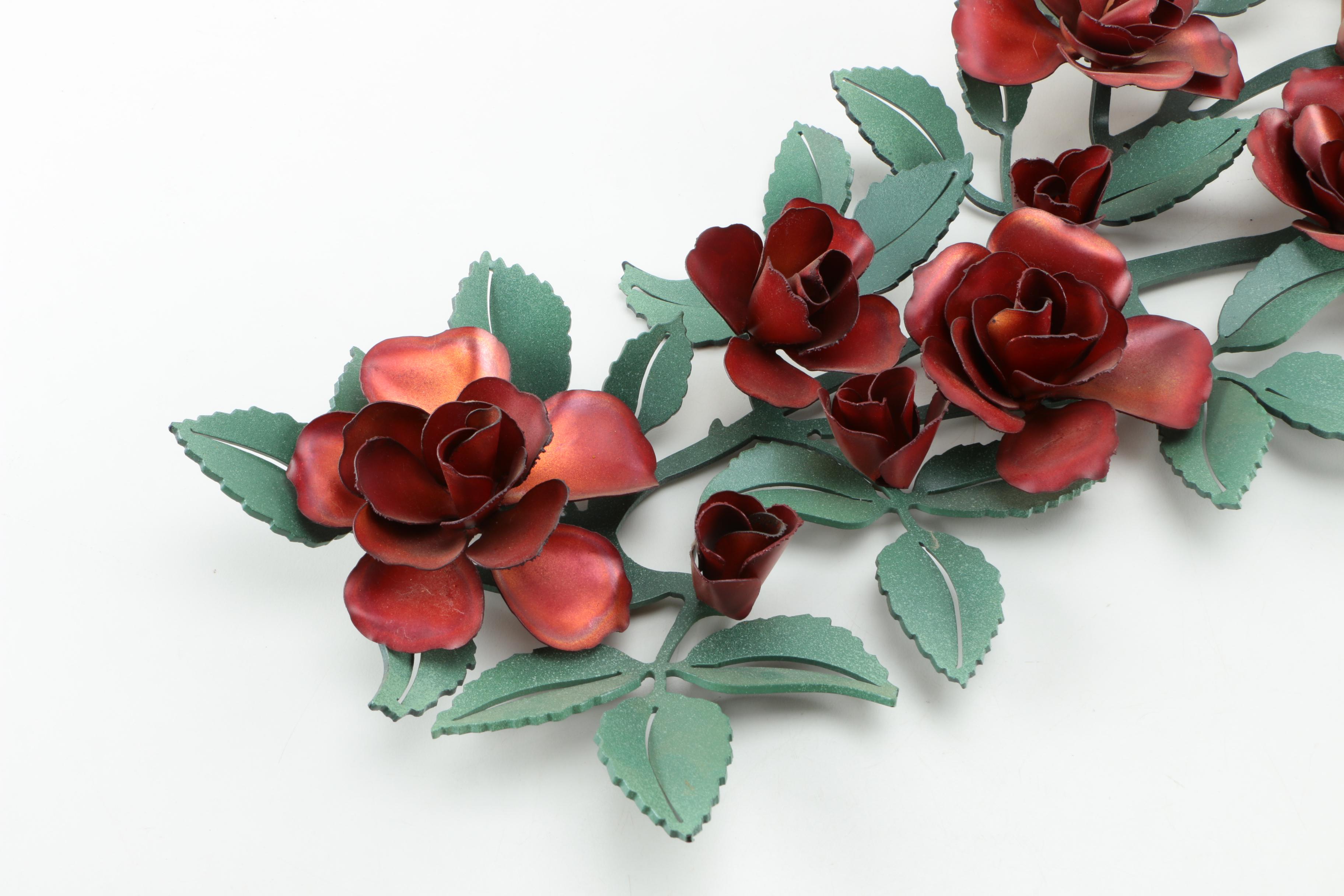Red Floral Tole Decoration