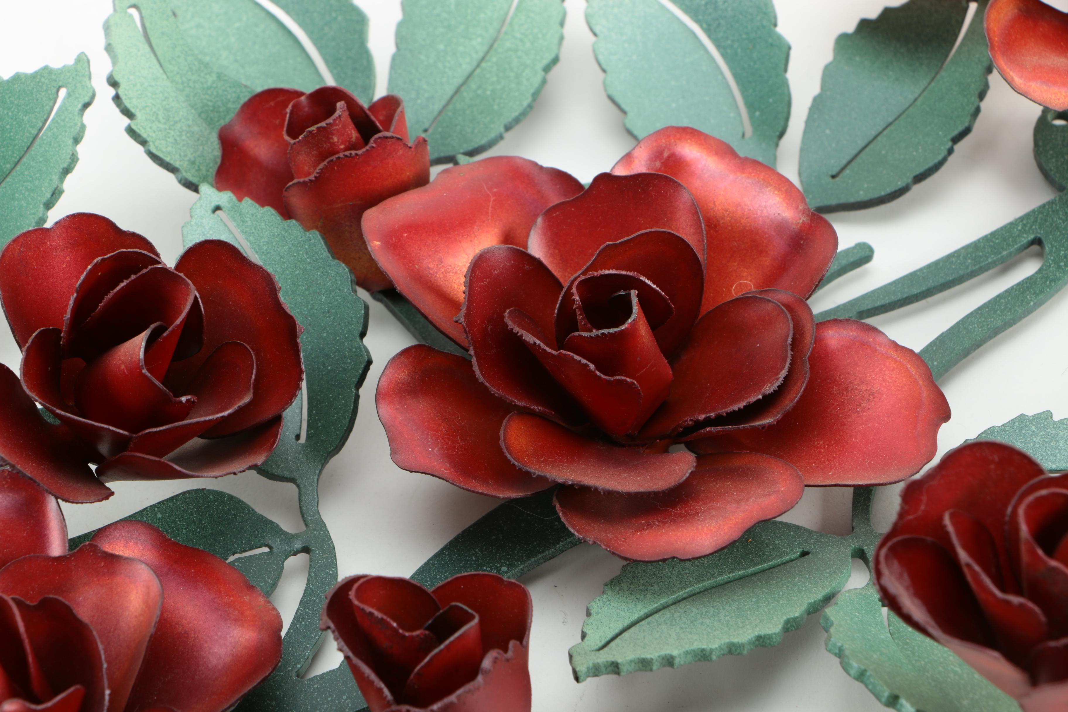 Red Floral Tole Decoration