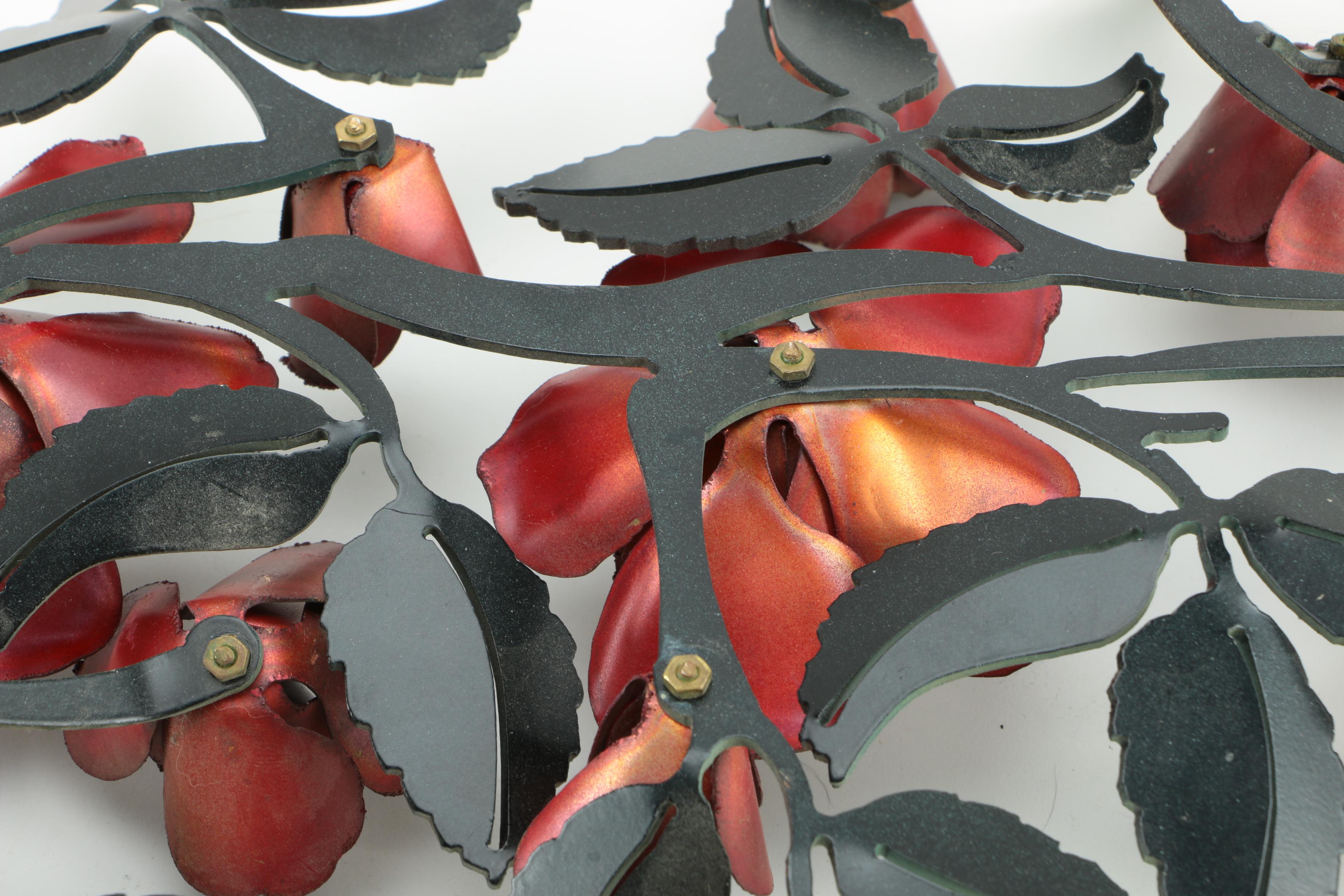 Red Floral Tole Decoration