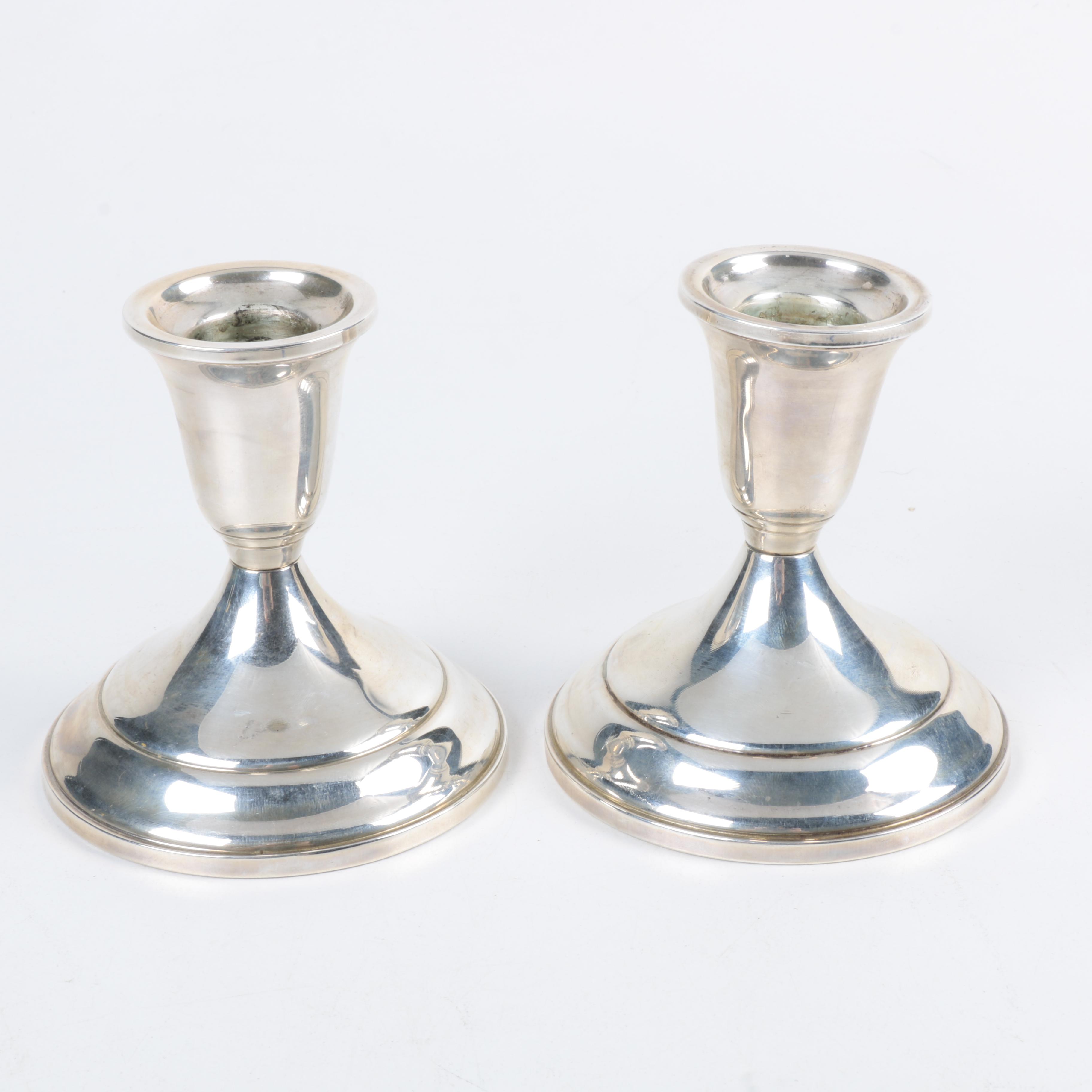 Towle Short Weighted Sterling Silver Candlesticks