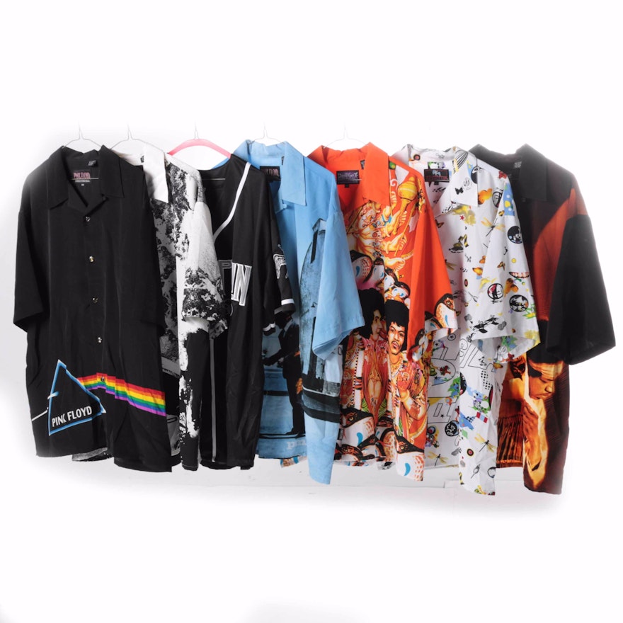 Men's Rock N' Roll Shirts Including Led Zeppelin and Jimi Hendrix