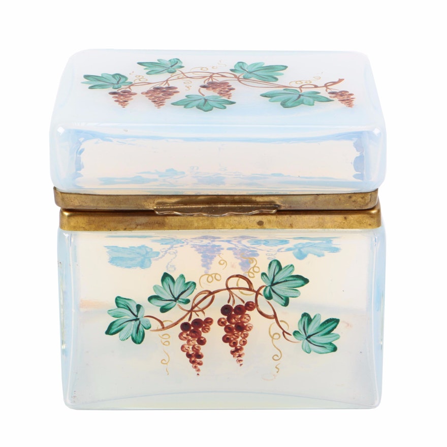 Opalescent Hand Painted Trinket Box