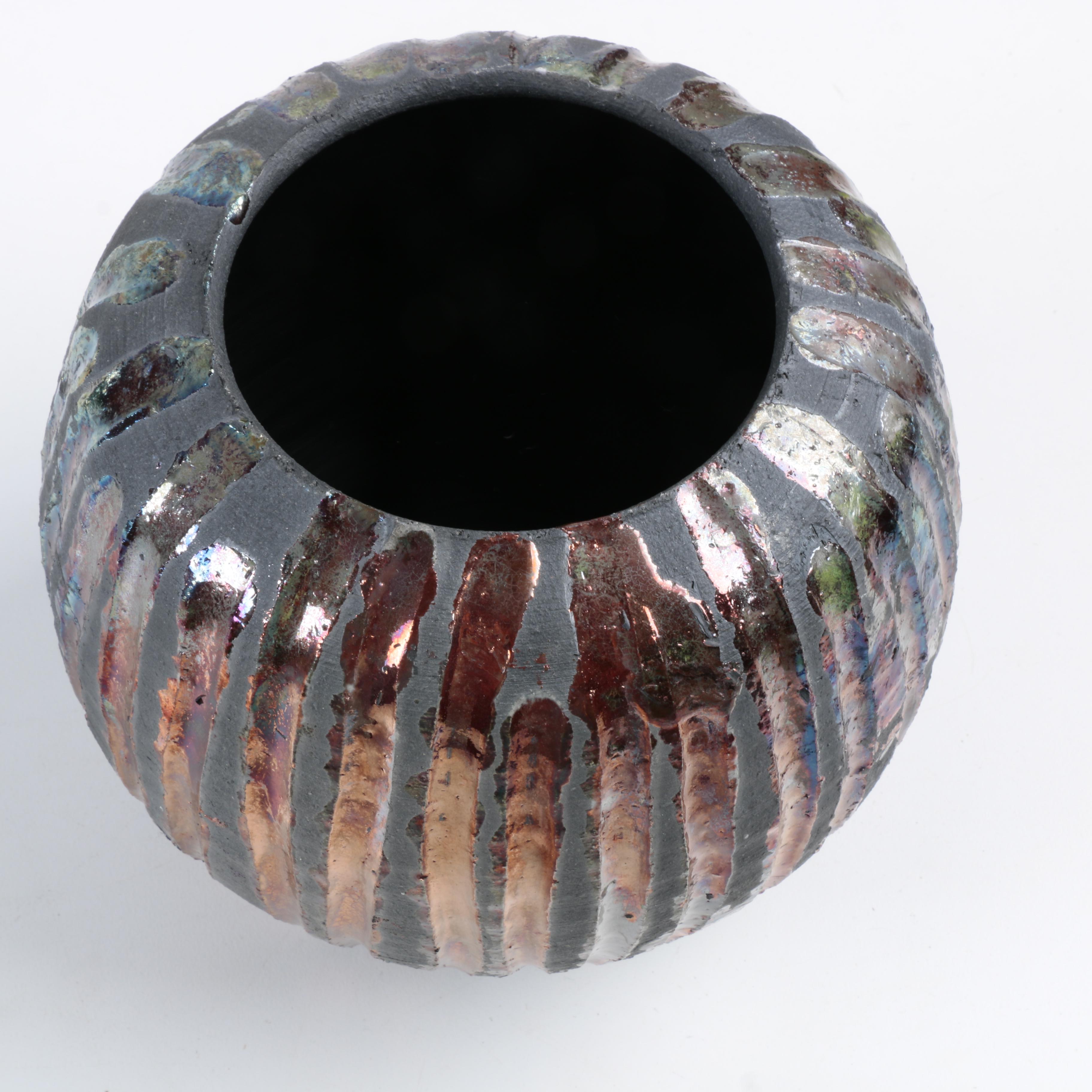 Pair of Signed Hand Thrown Stoneware Vessels