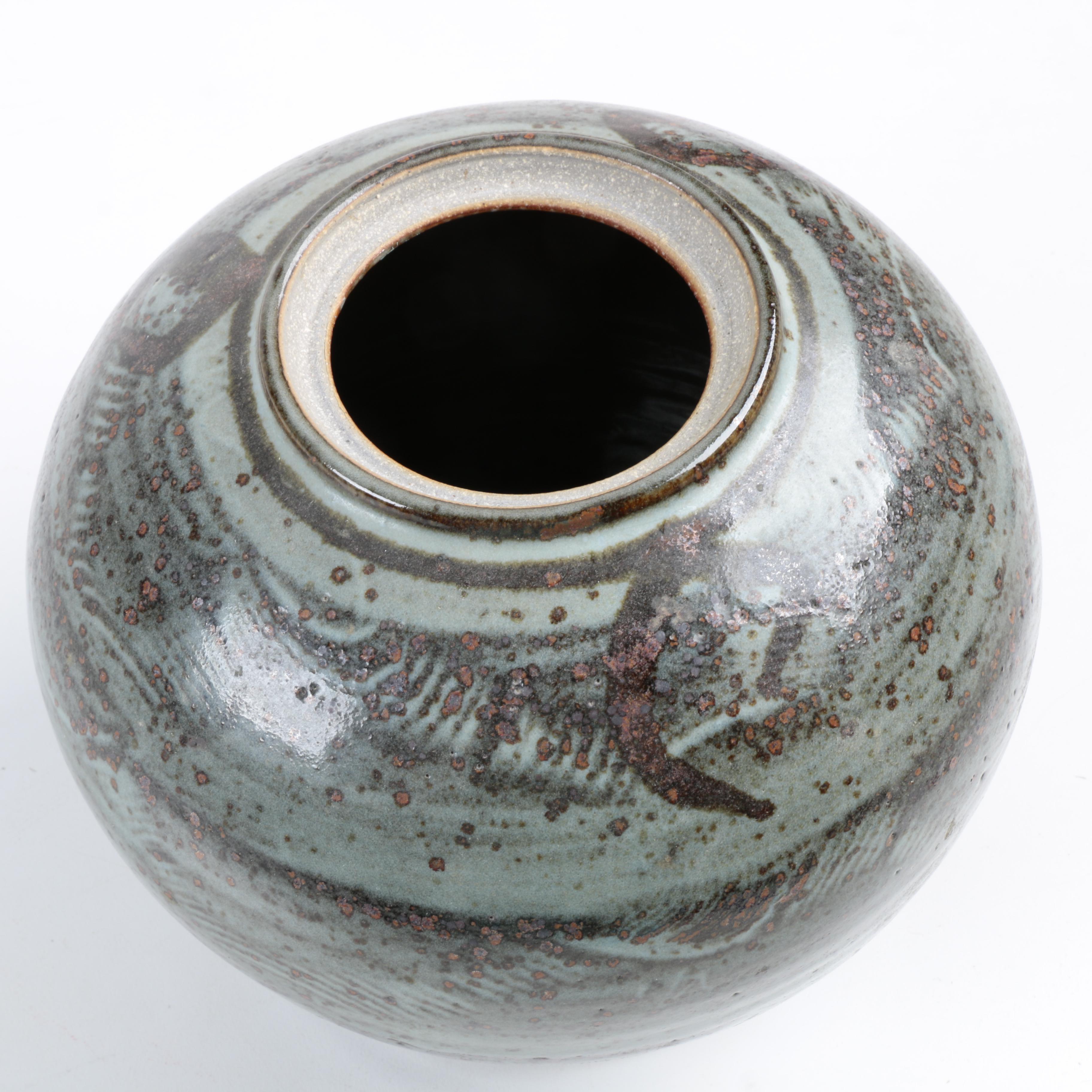 Pair of Signed Hand Thrown Stoneware Vessels