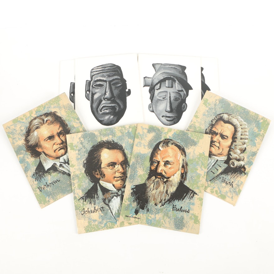 Mark Coomer Serigraphs of Composers and Masks