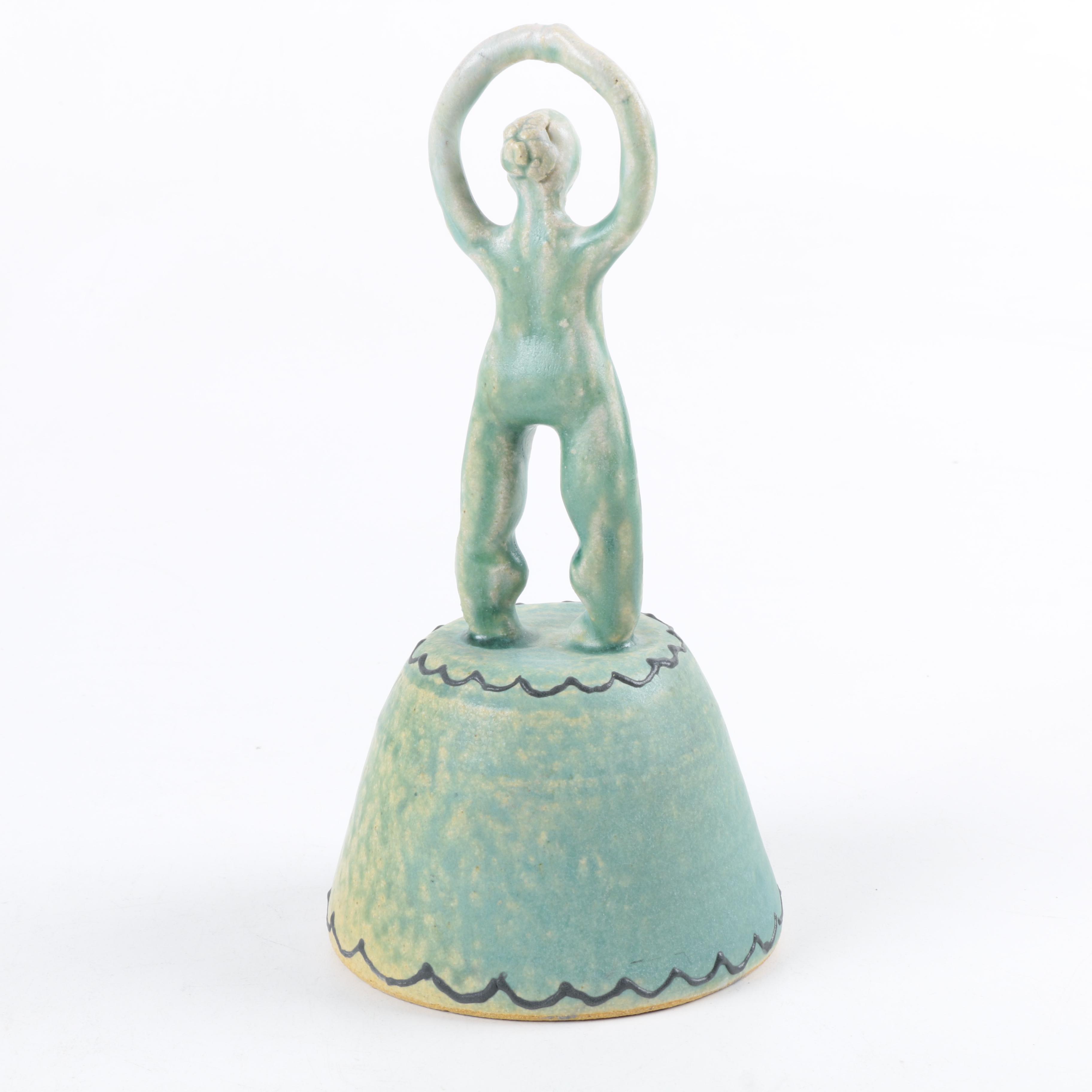 Hand Thrown Stoneware Ballerina Hand Bell