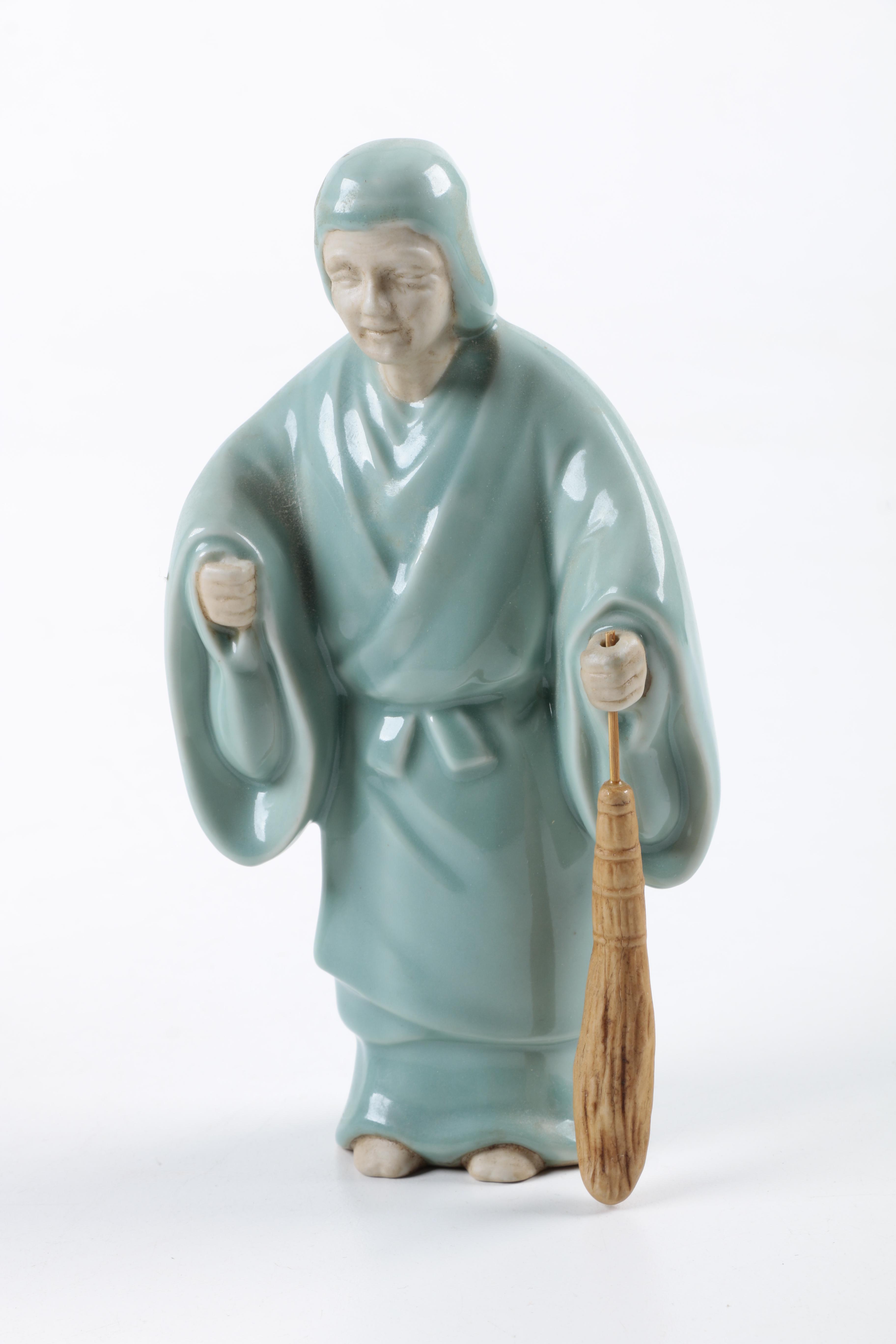 Pair of East Asian Ceramic Figurines