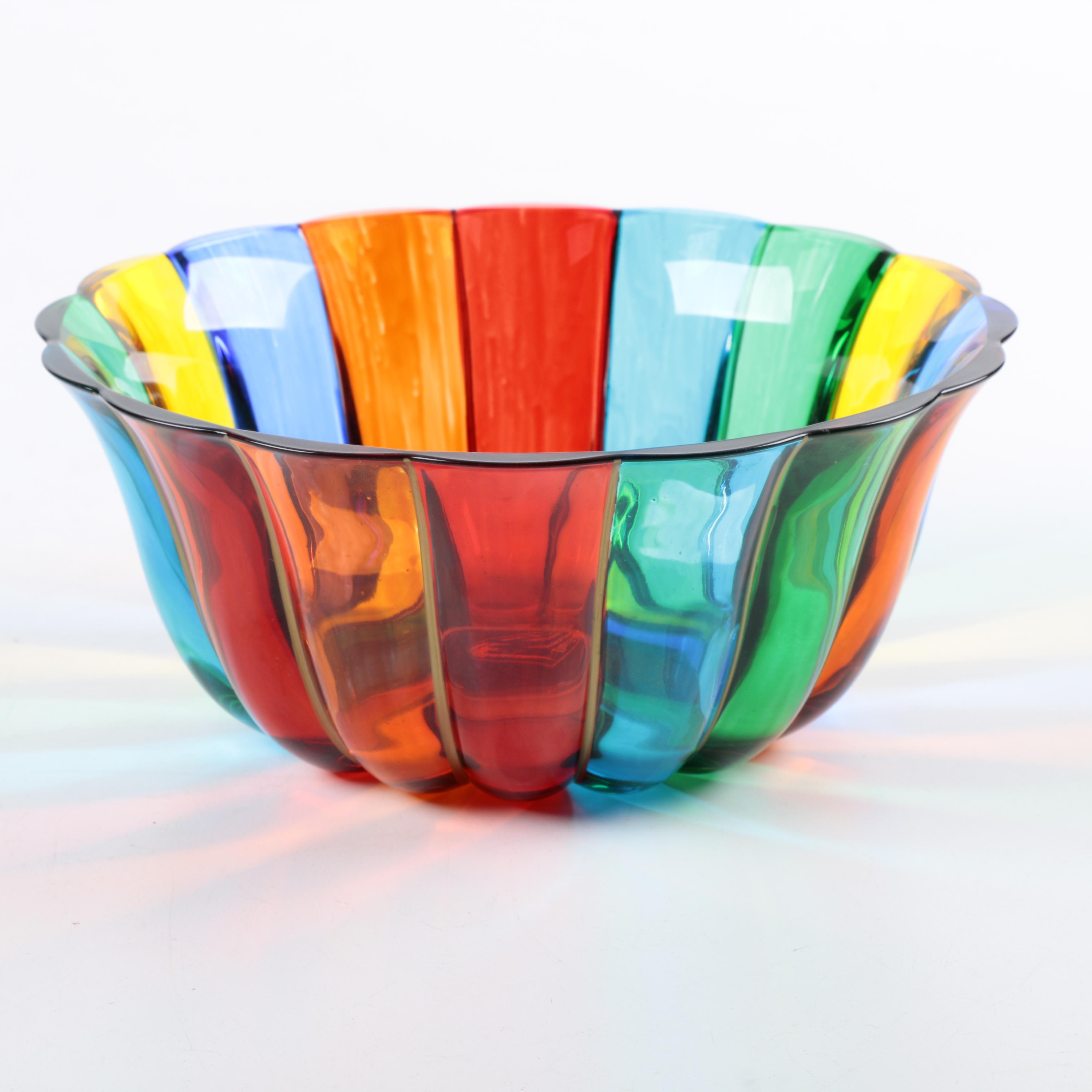 Colorful Hand Made Italian Glass Bowl