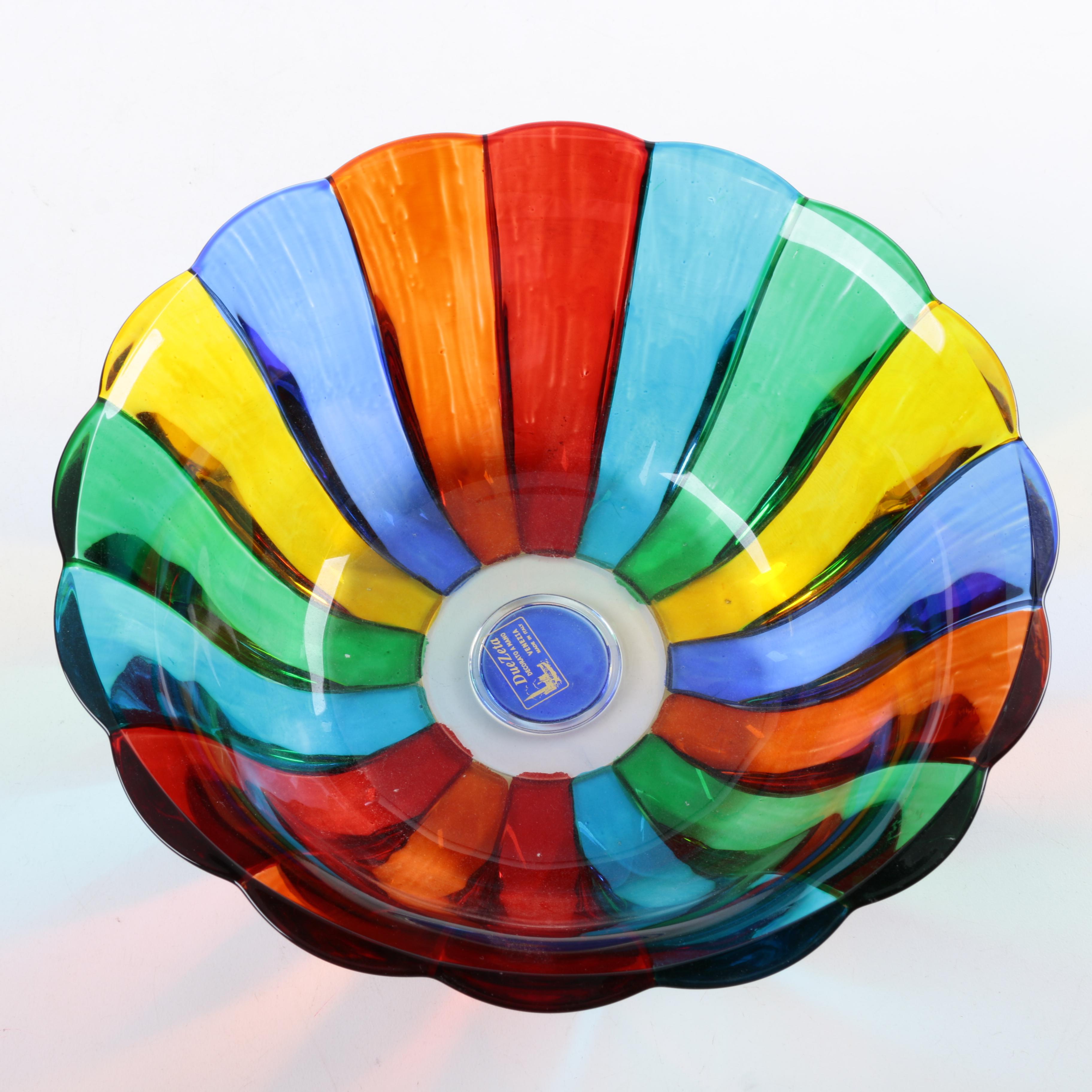 Colorful Hand Made Italian Glass Bowl